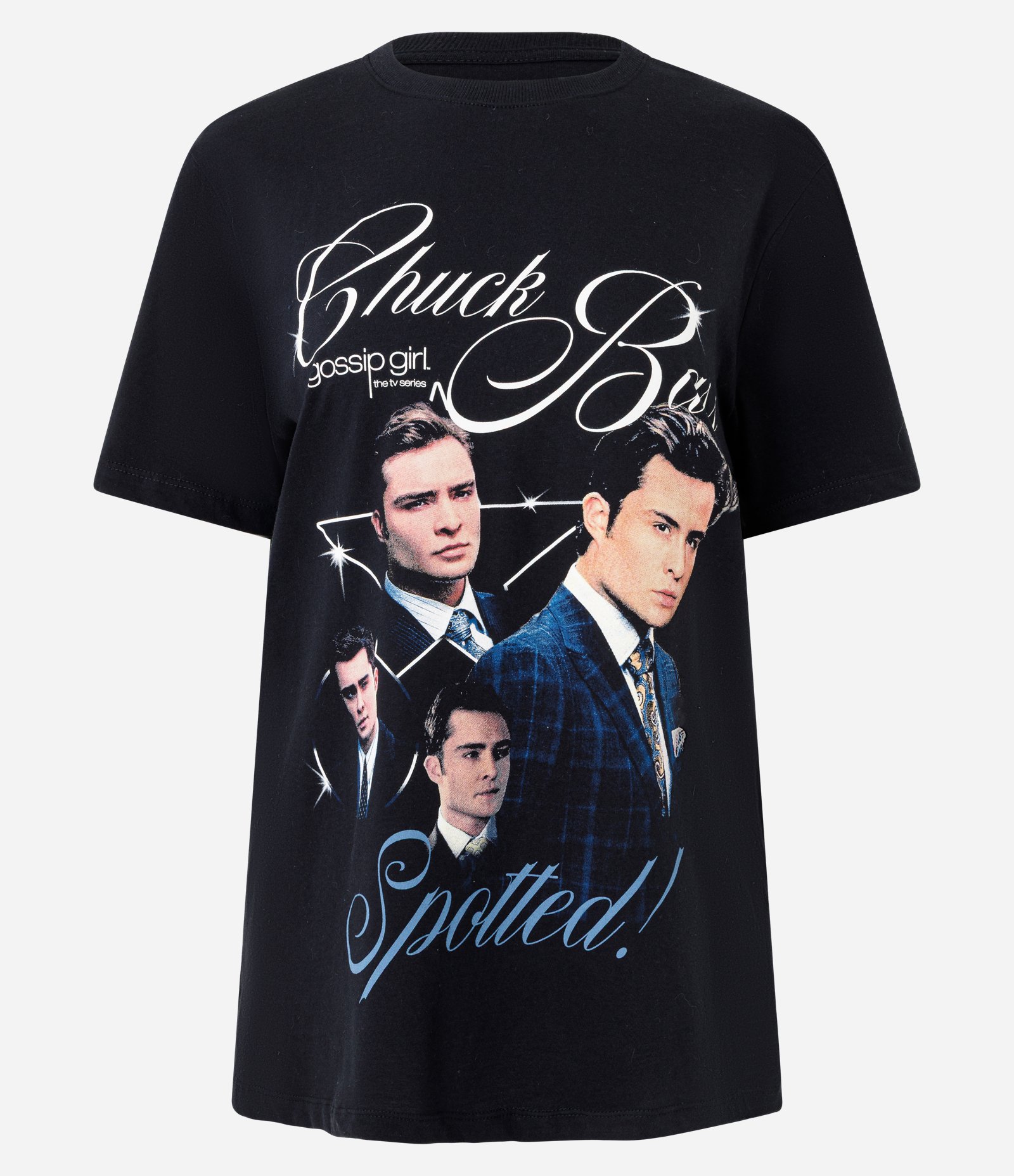 Camiseta em Algodão com Estampa e Lettering Chuck Bass Preto 3