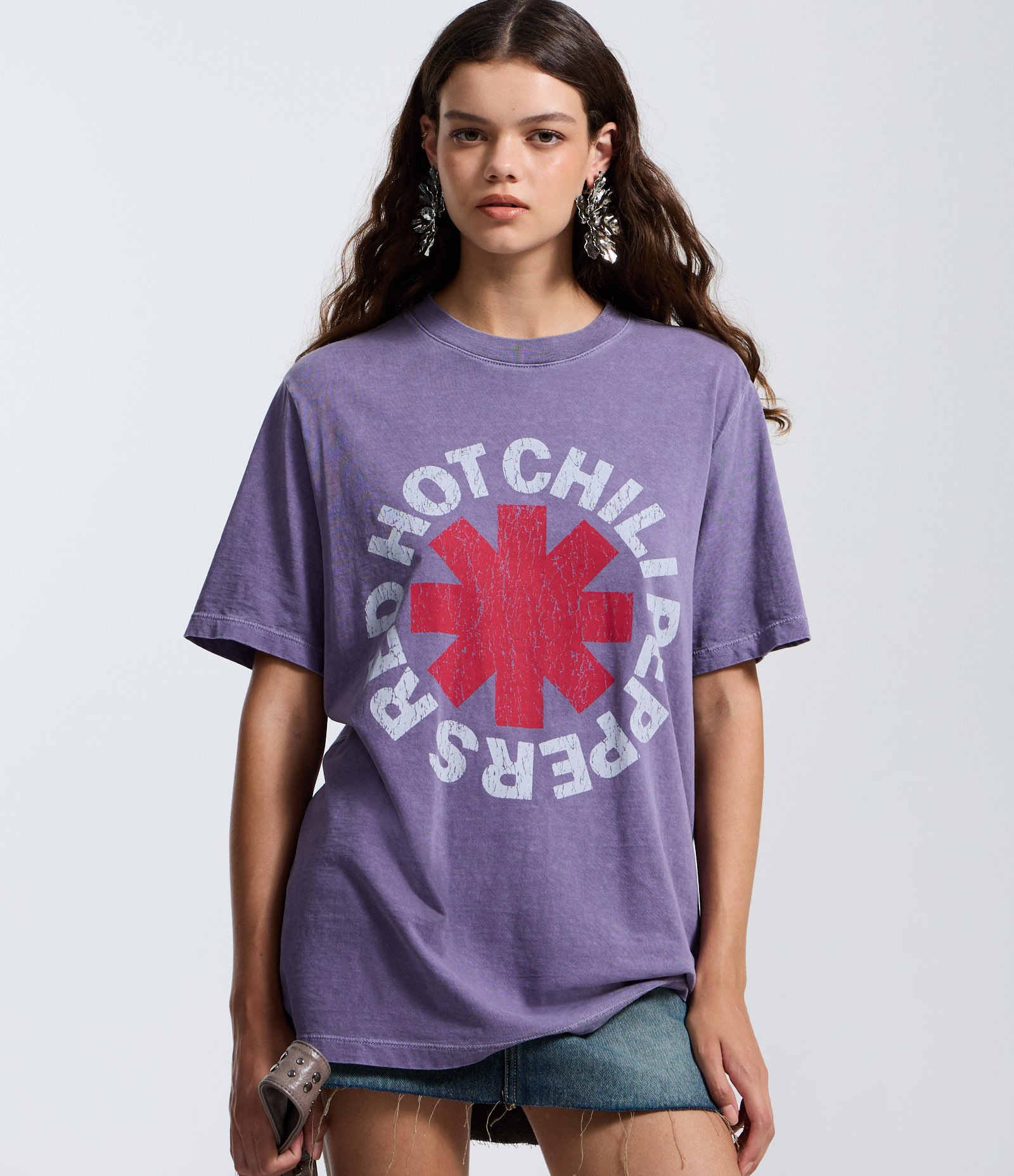 Camiseta em Algodão com Estampa Red Hot Chili Peppers Lilás 3