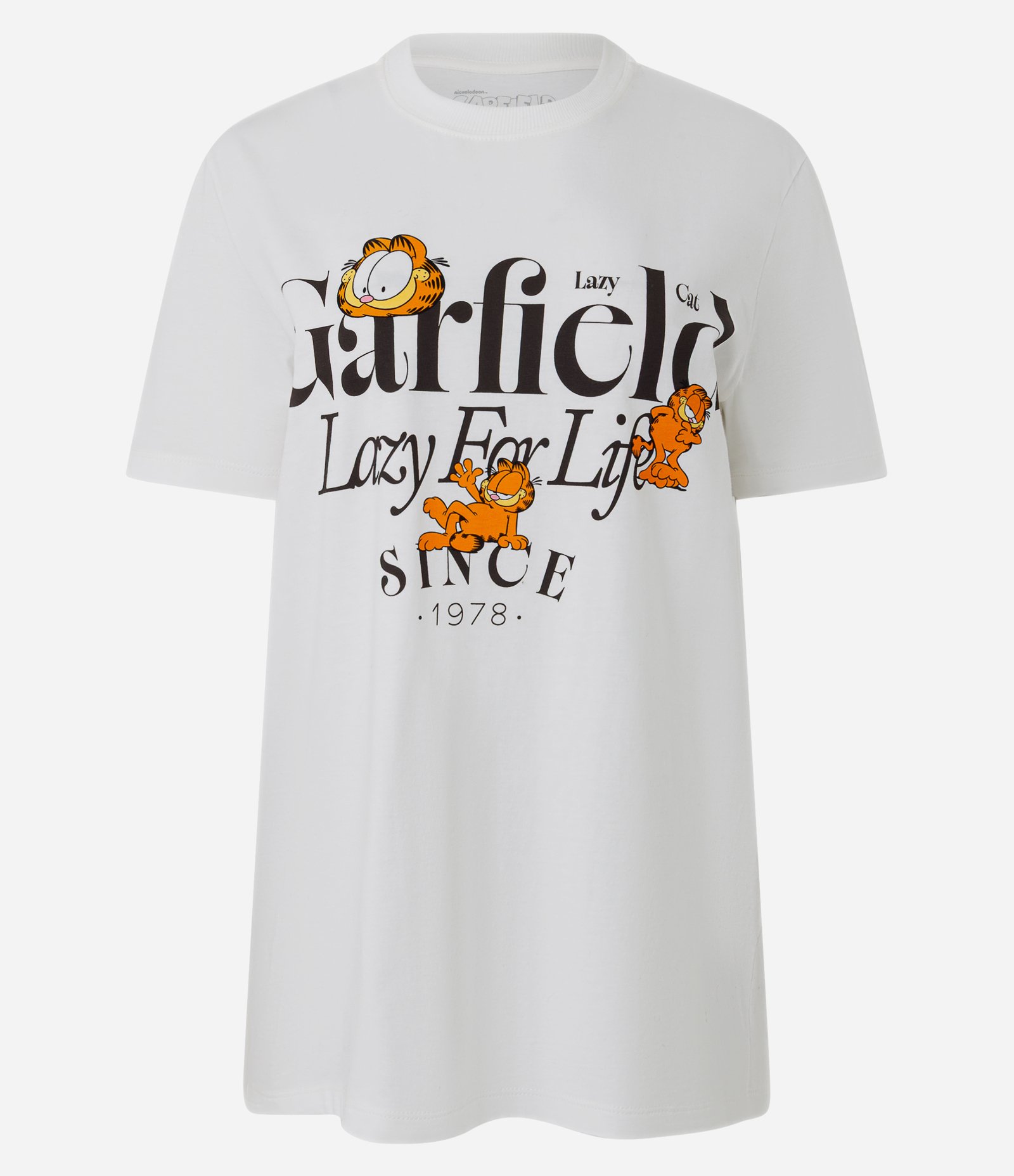 Camiseta em Algodão com Estampa e Lettering Garfield Branco 3