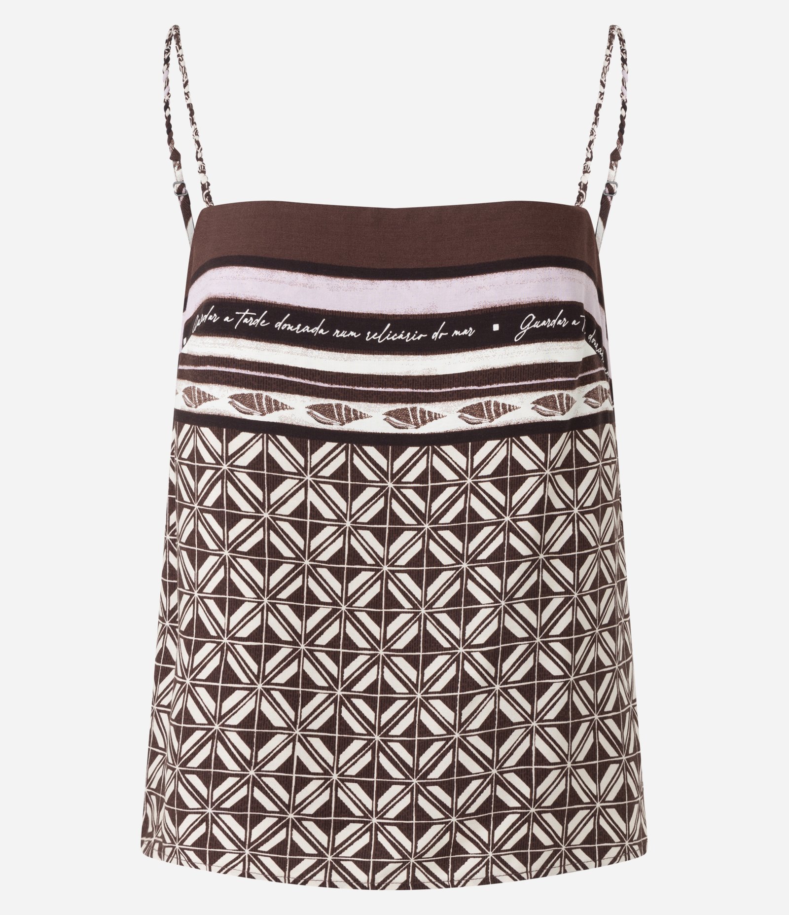 Blusa em Viscose com Estampa Geométrica Marrom 5