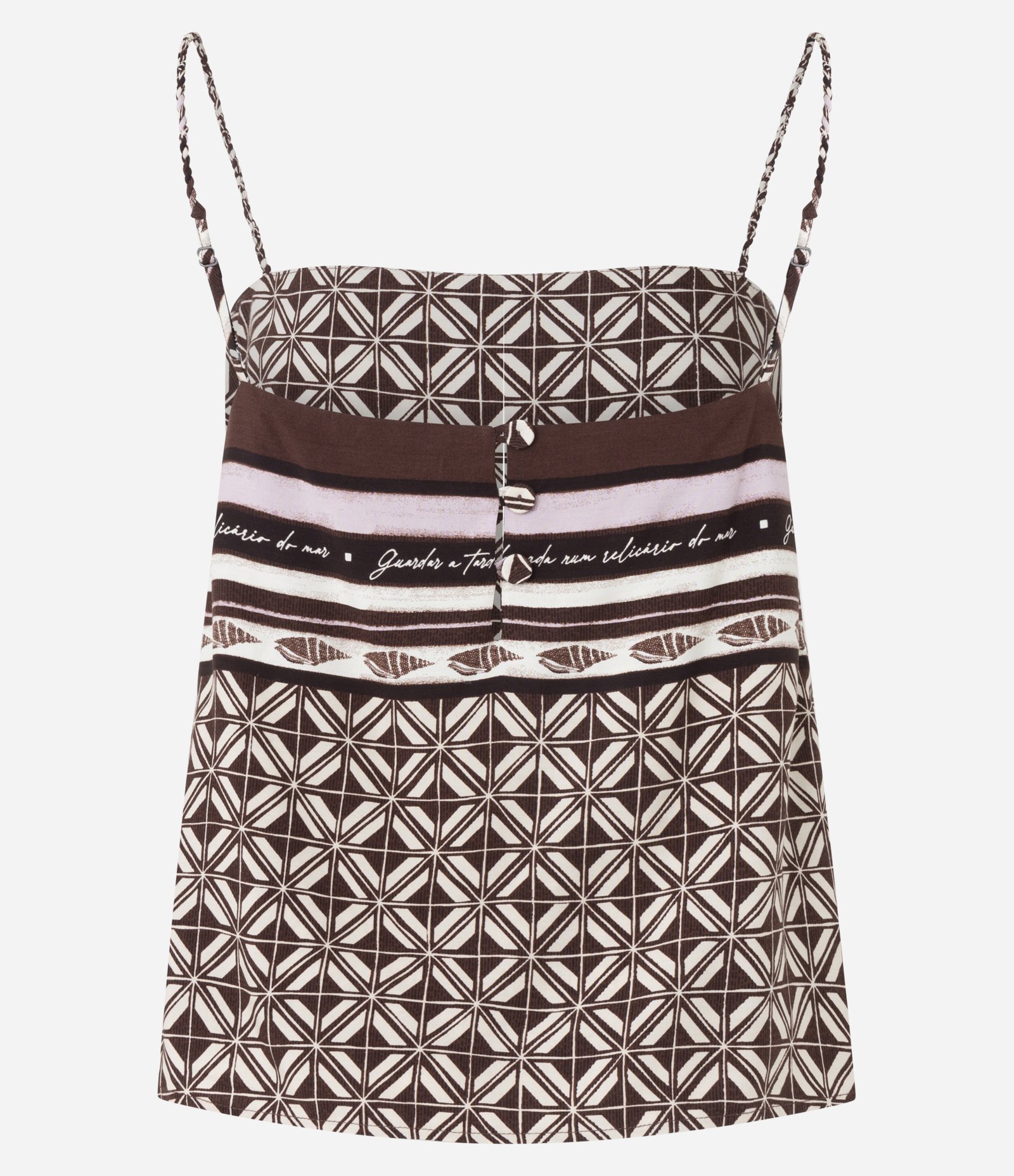 Blusa em Viscose com Estampa Geométrica Marrom 6