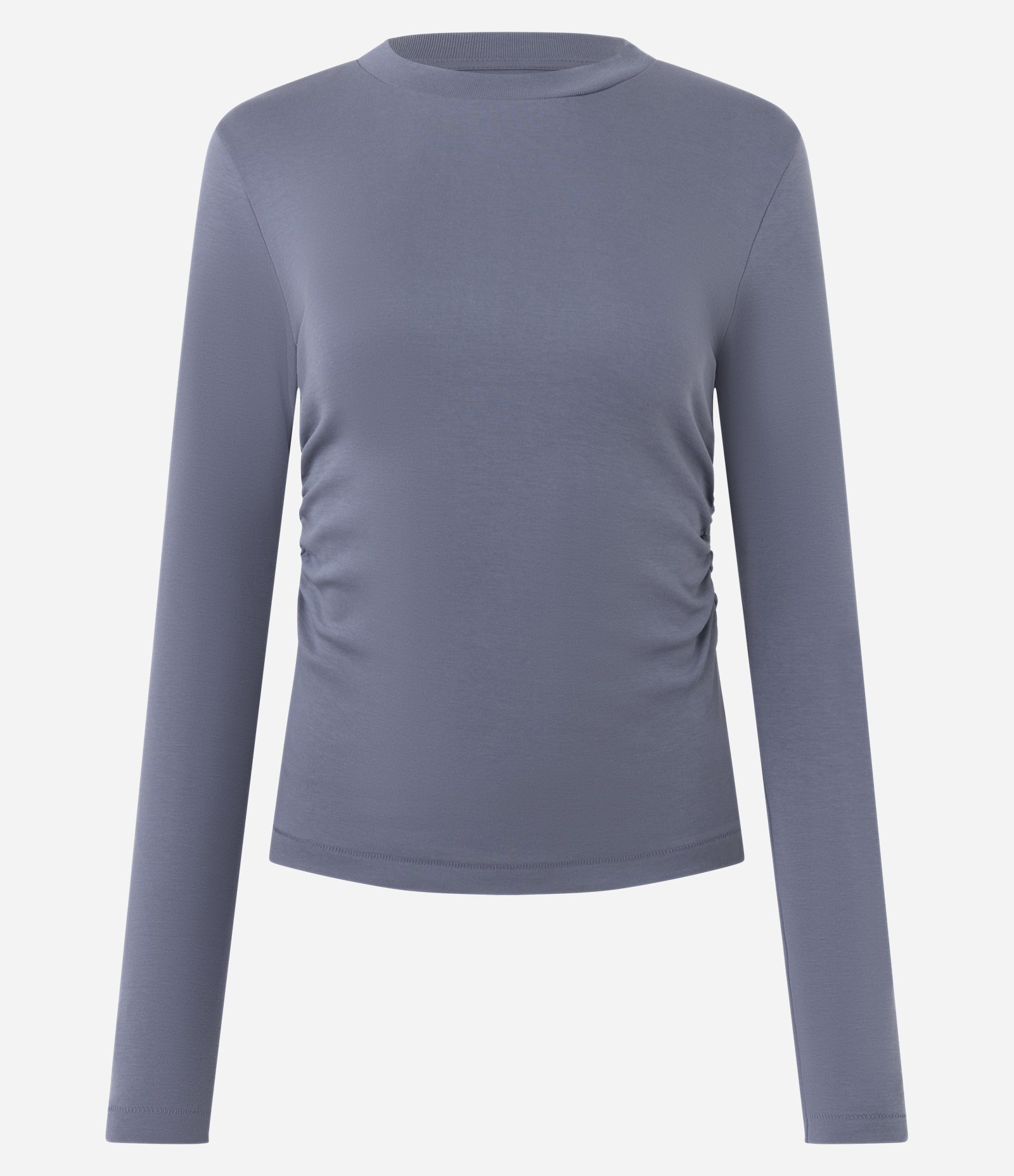 Blusa Manga Longa com Franzido na Cintura em Algodão Peruano Azul 5