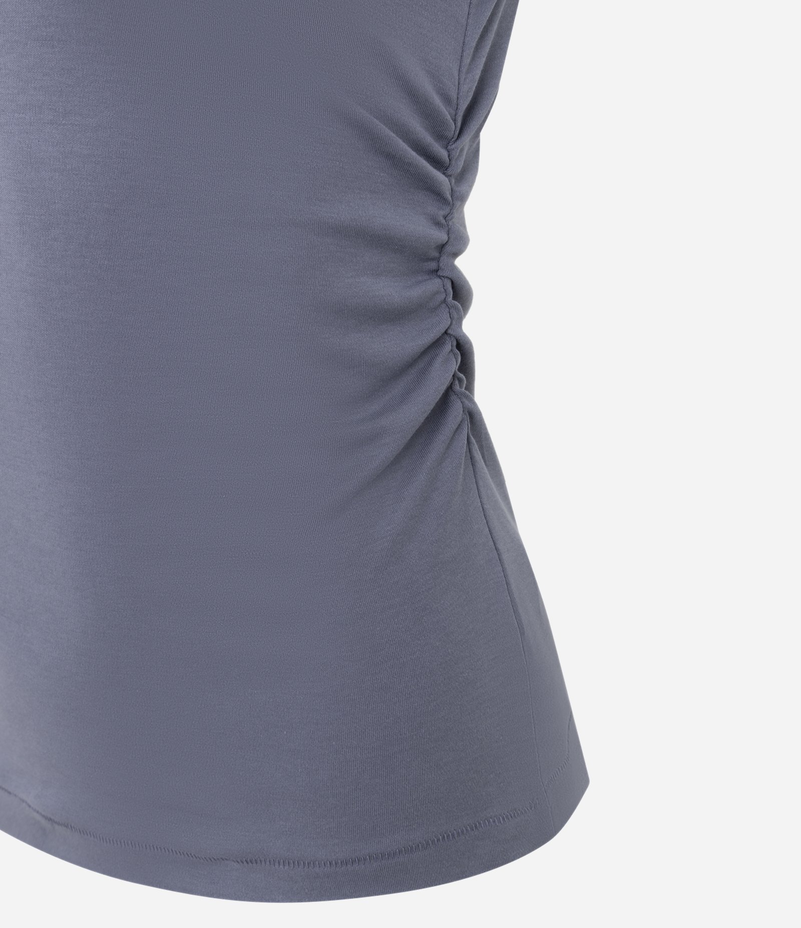 Blusa Manga Longa com Franzido na Cintura em Algodão Peruano Azul 7