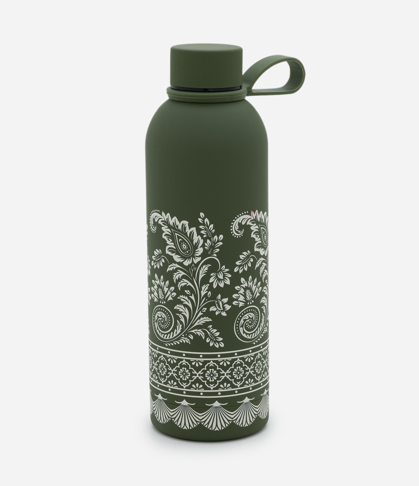 Garrafa Térmica com Estampa Paisley 500ml Verde 1