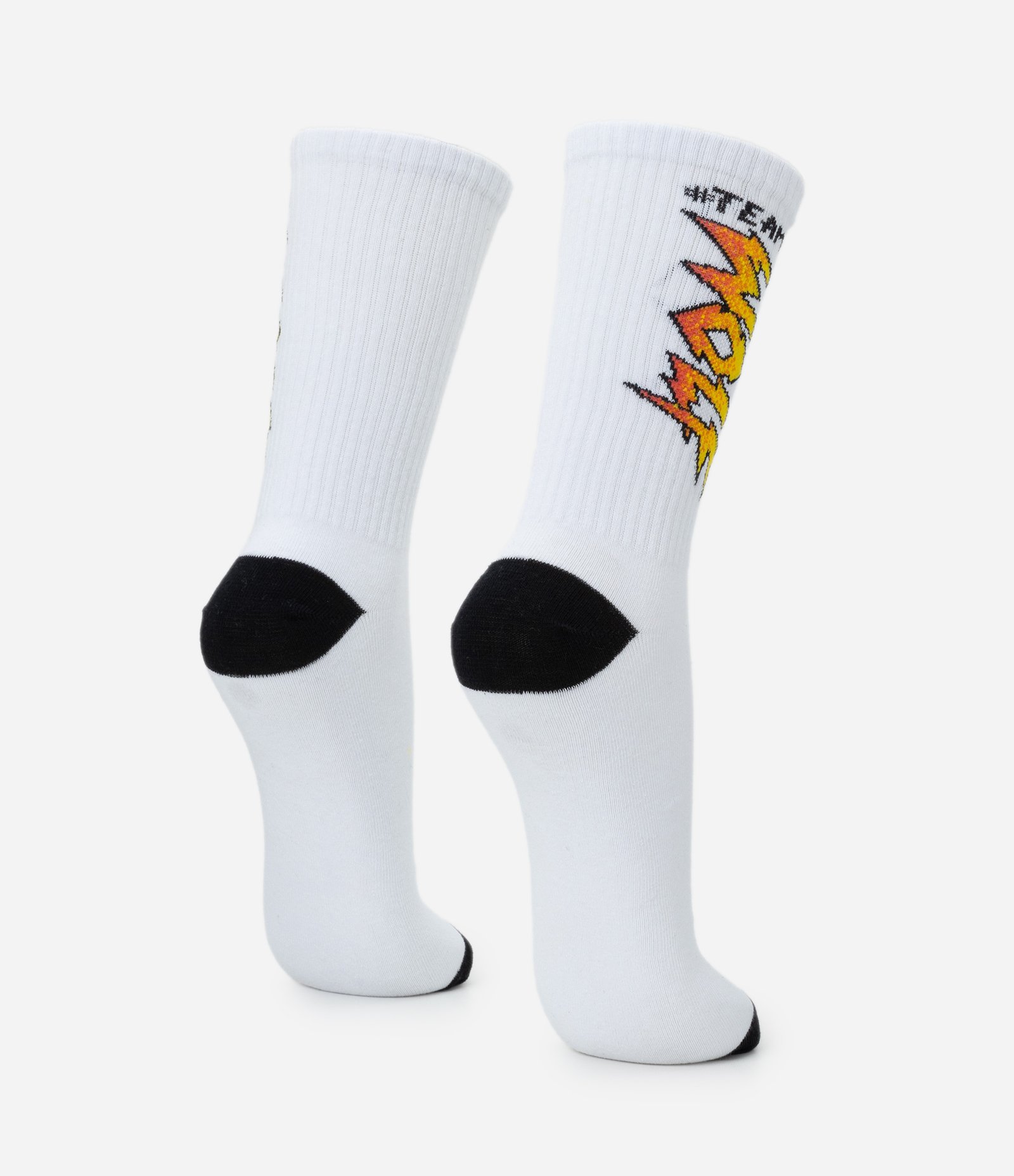 Meia Cano Longo em Algodão com Lettering Wolf Branco 2
