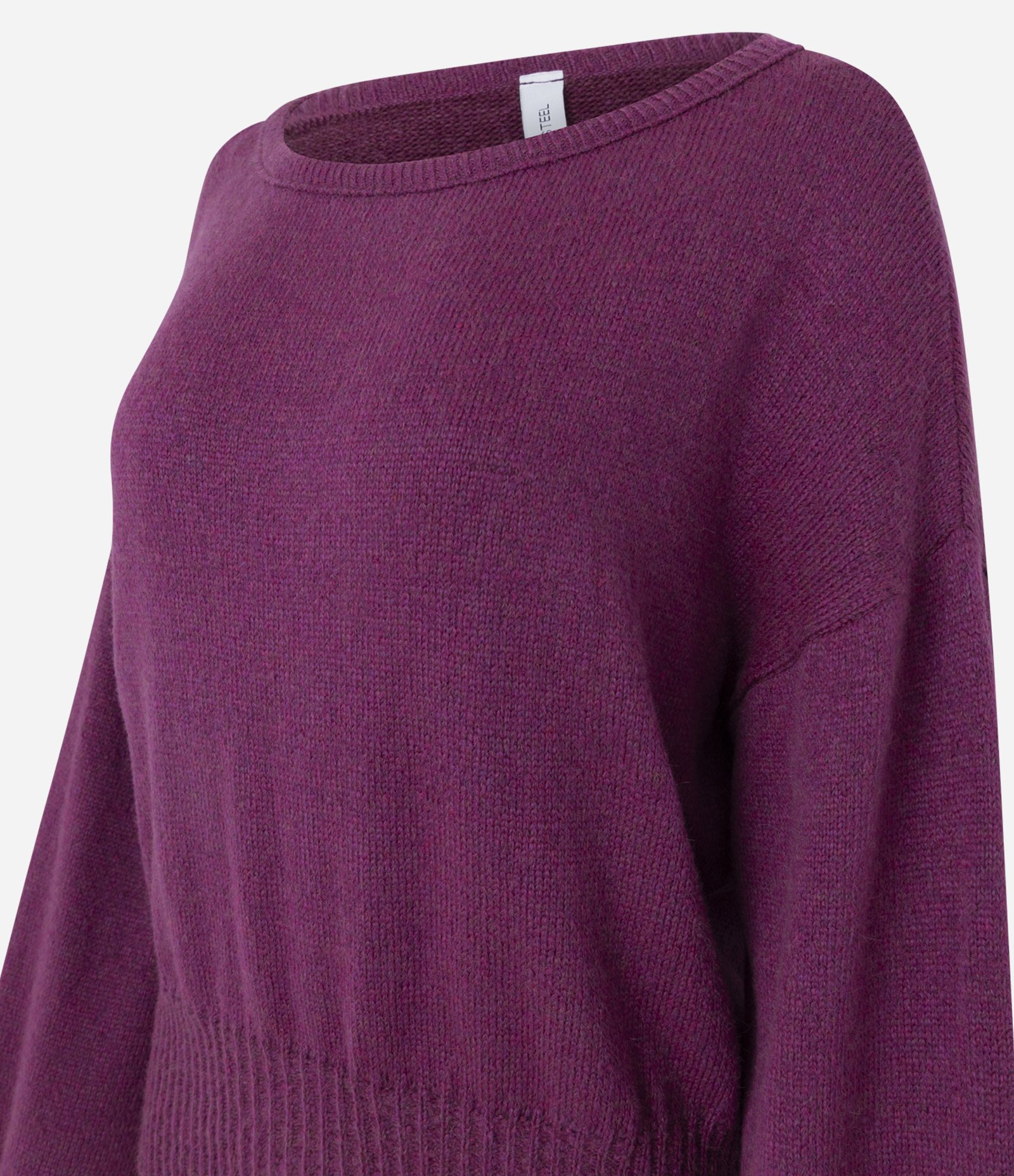 Blusa em Tricô Leve com Decote Ombro a Ombro Roxo 2