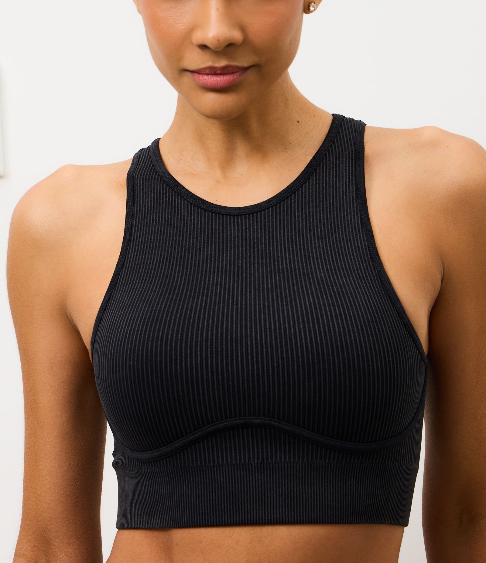 Top Esportivo Seamless Canelado Preto 3