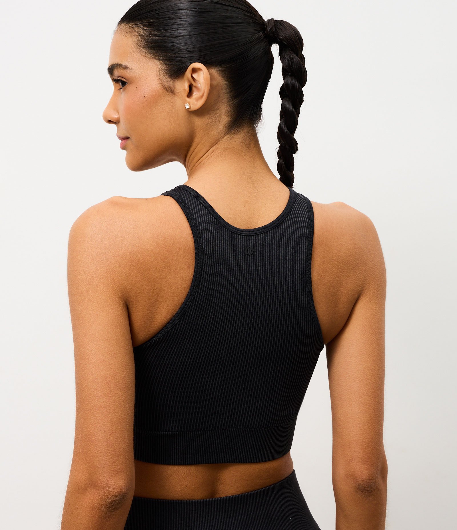Top Esportivo Seamless Canelado Preto 4