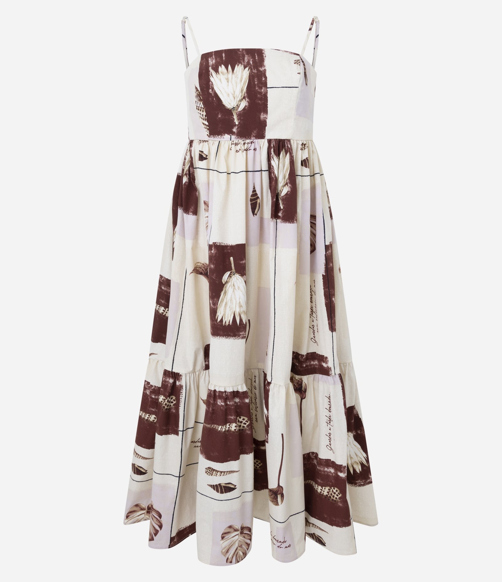 Vestido Midi Estampado em Tricoline com Decote Quadrado Multicores 6
