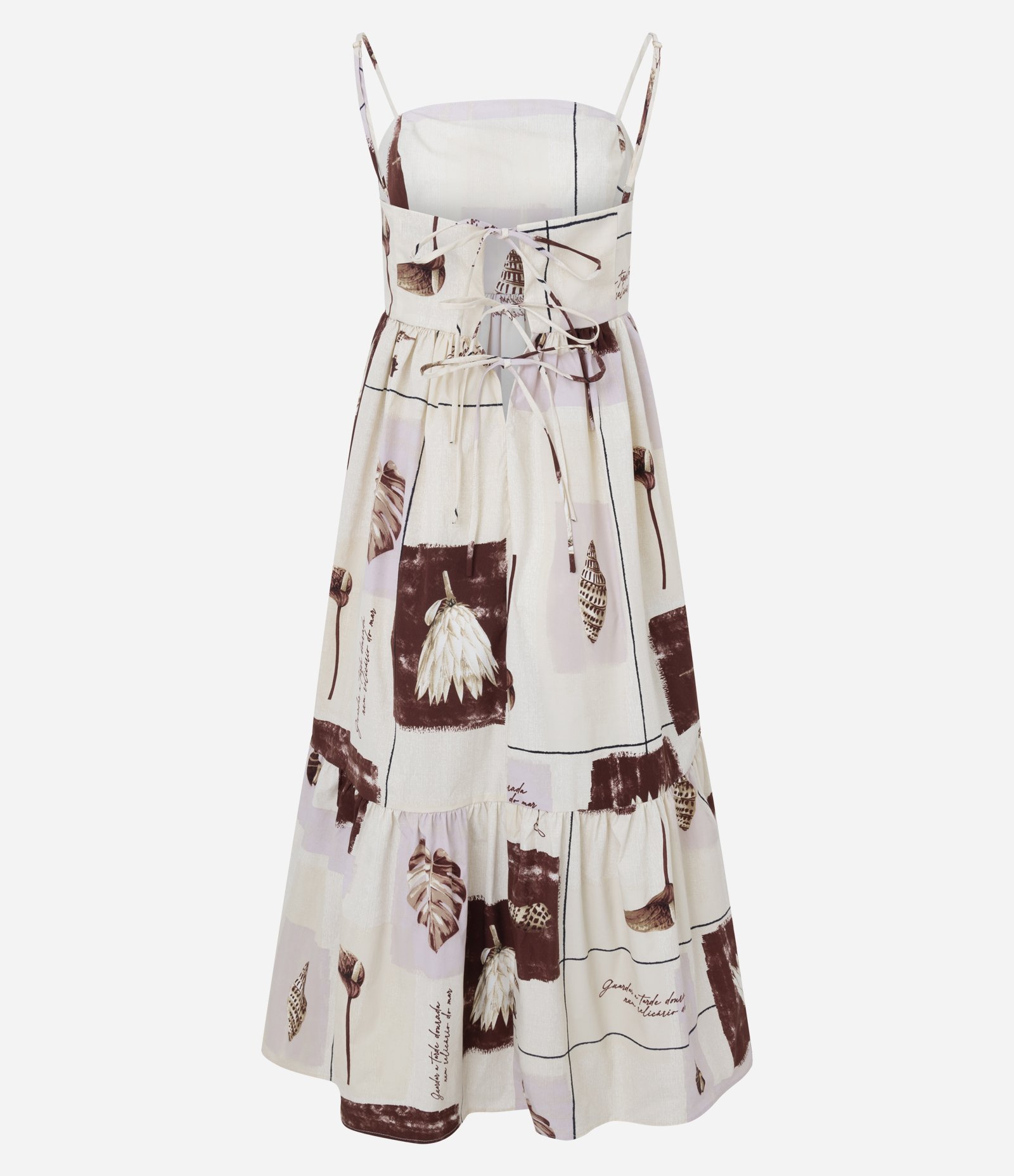 Vestido Midi Estampado em Tricoline com Decote Quadrado Multicores 8