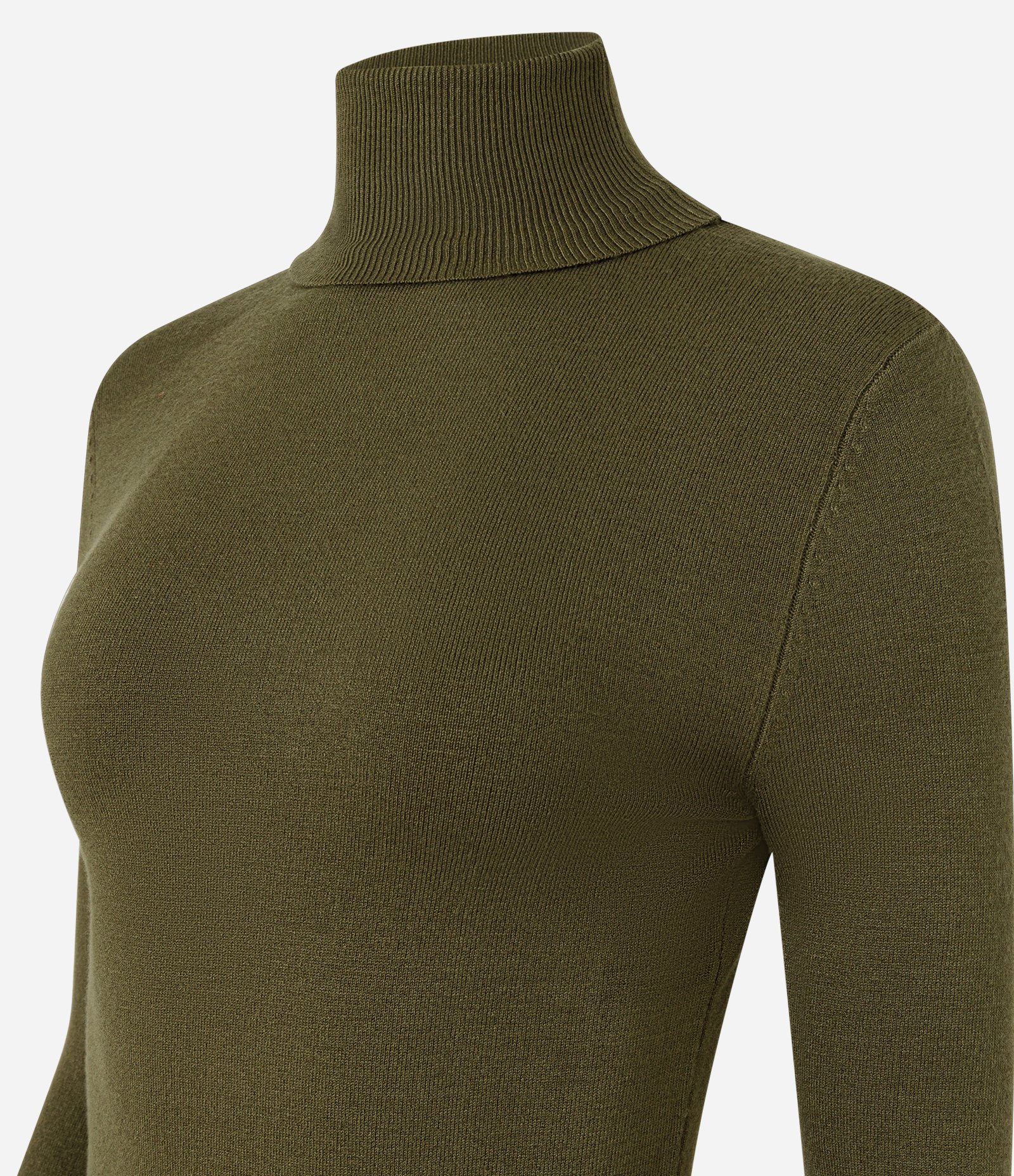 Blusa em Tricô com Gola Alta e Botões nas Mangas Verde 3