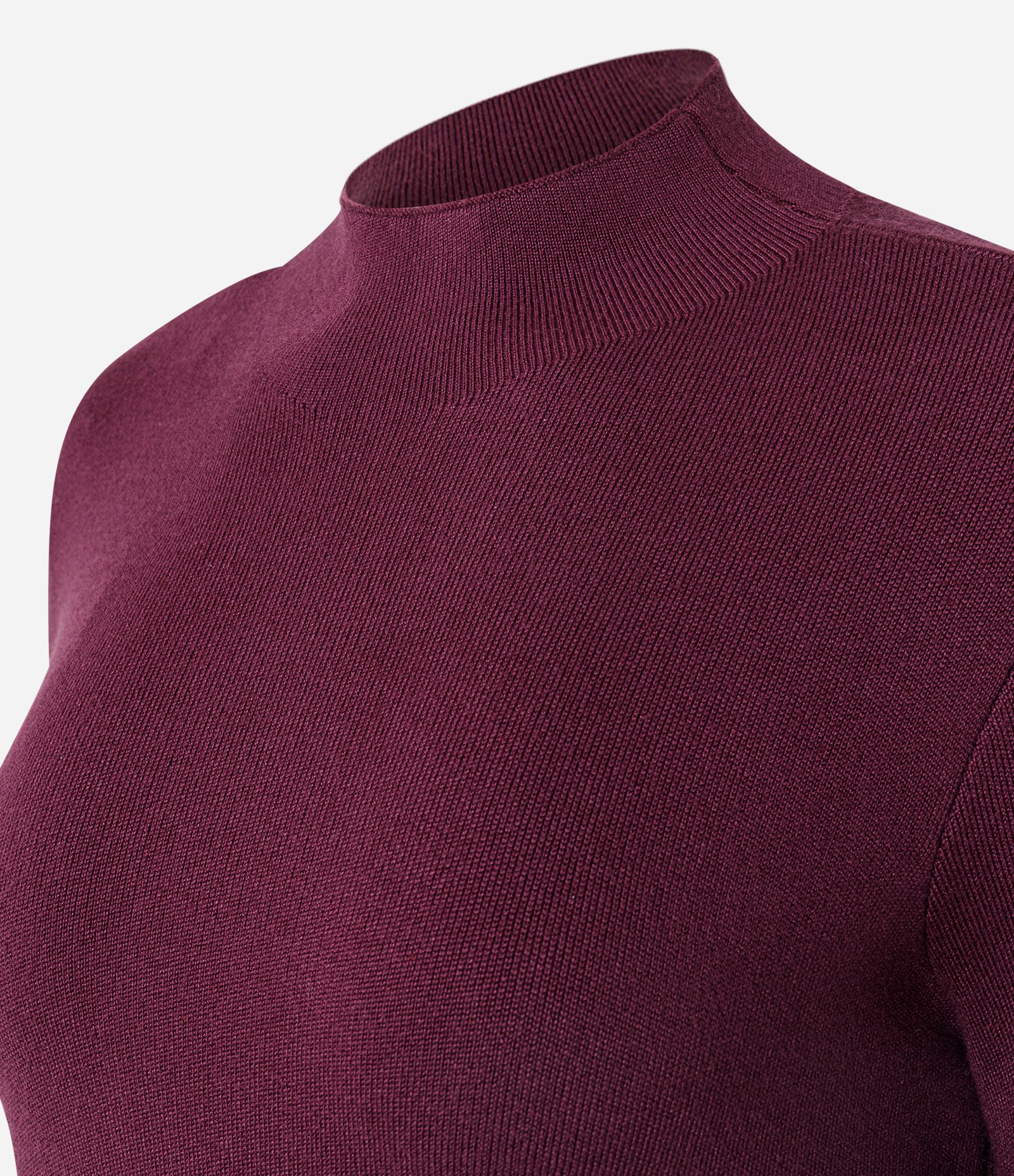 Blusa em Tricô com Golinha Alta Bordô 2