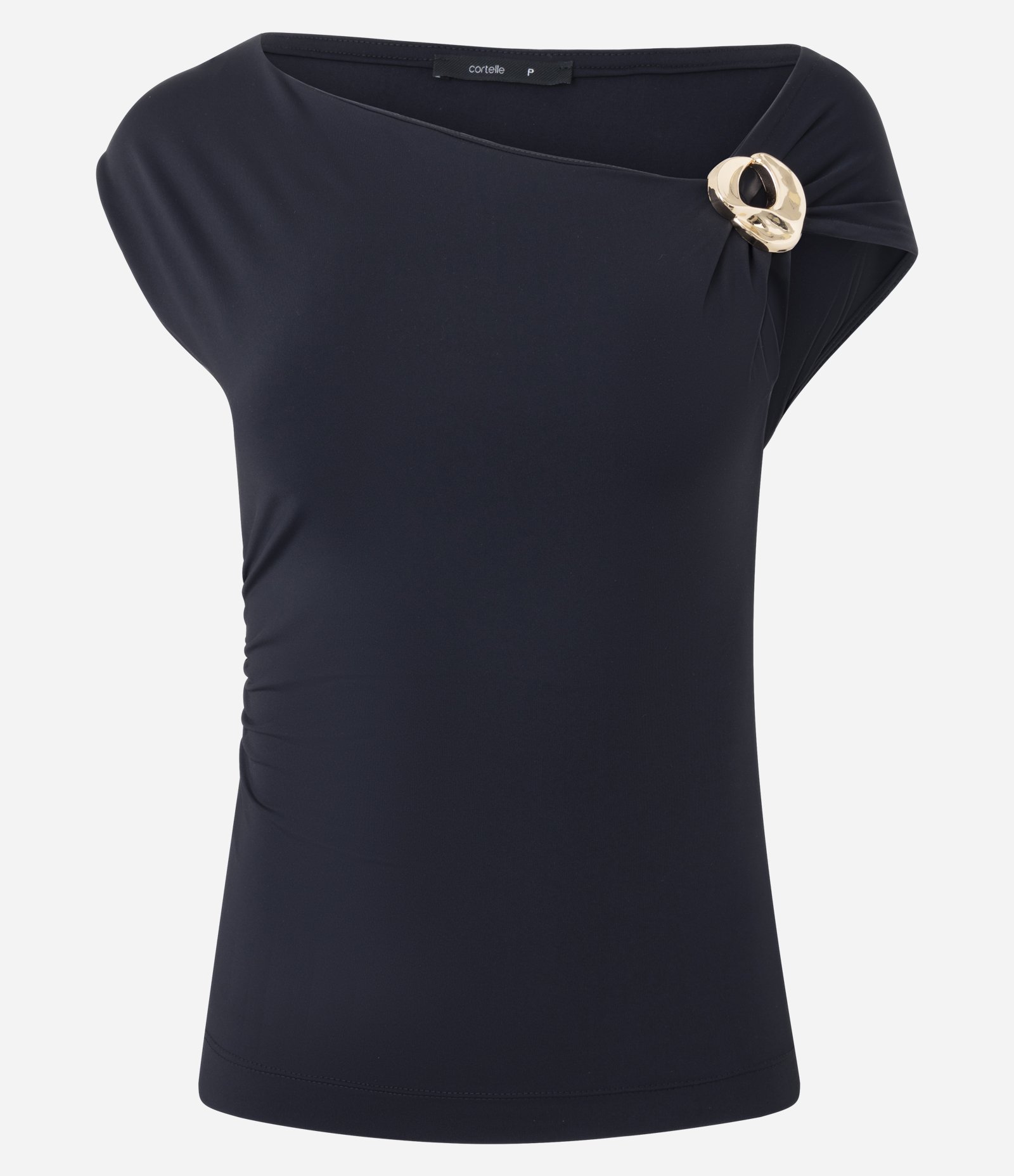 Blusa em Poliamida com Aviamento no Ombro Preto 4