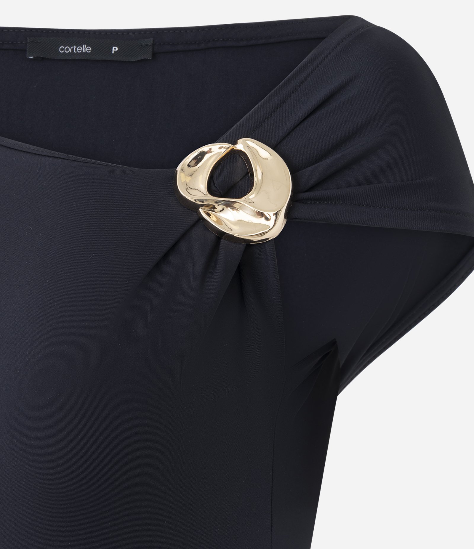 Blusa em Poliamida com Aviamento no Ombro Preto 5