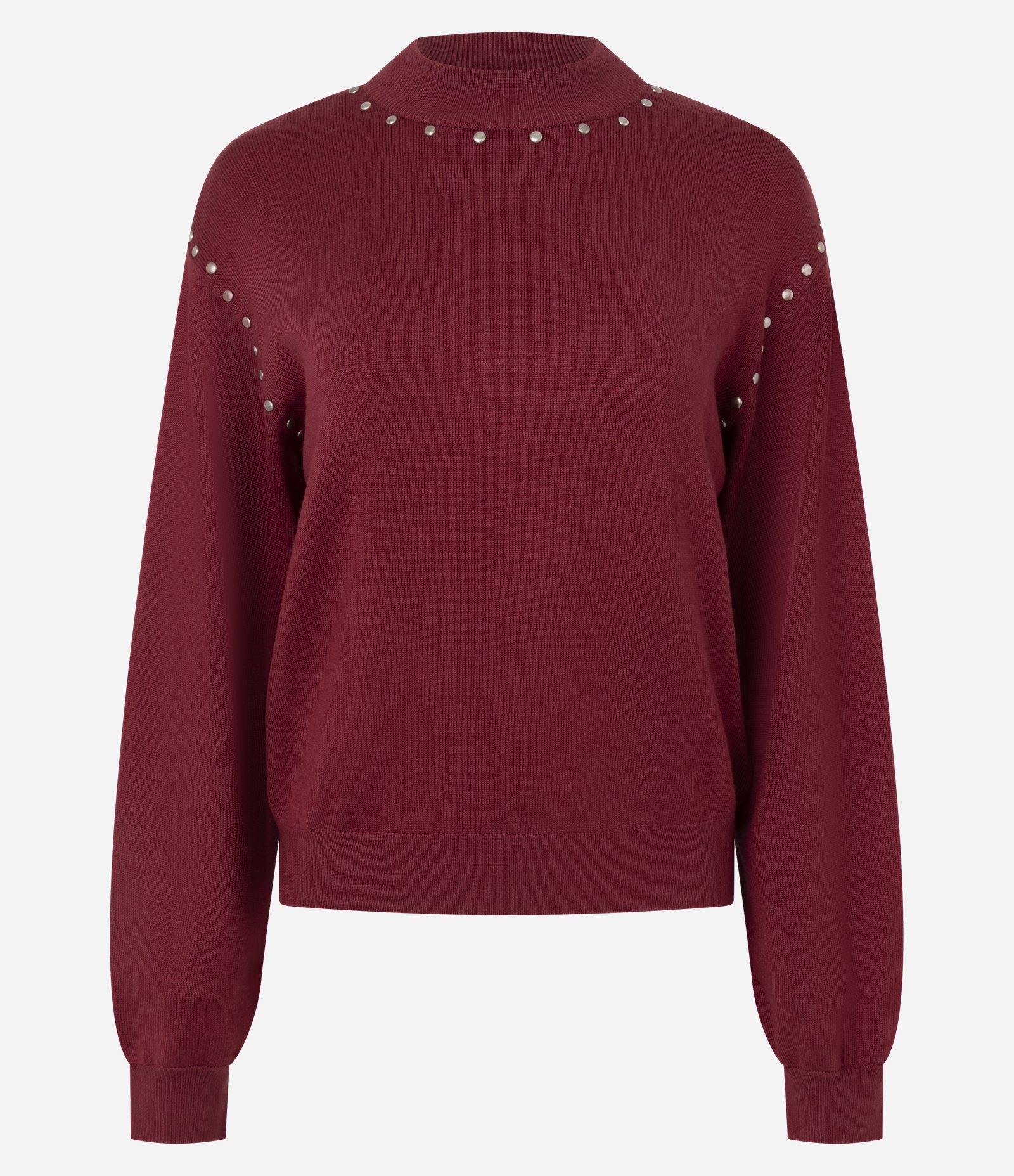 Suéter Regular em Tricô com Aplicação de Tachas Vermelho 5