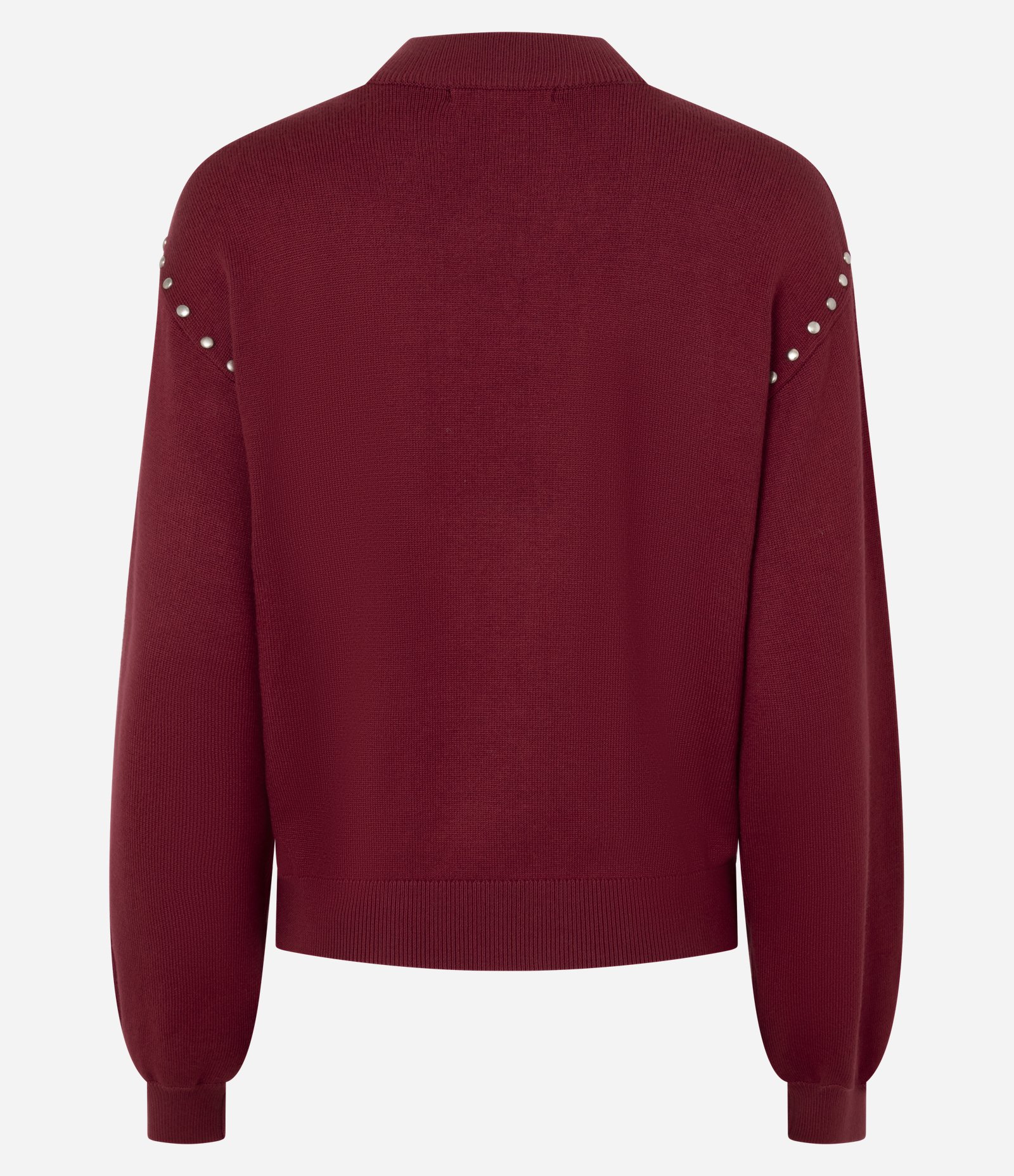 Suéter Regular em Tricô com Aplicação de Tachas Vermelho 7