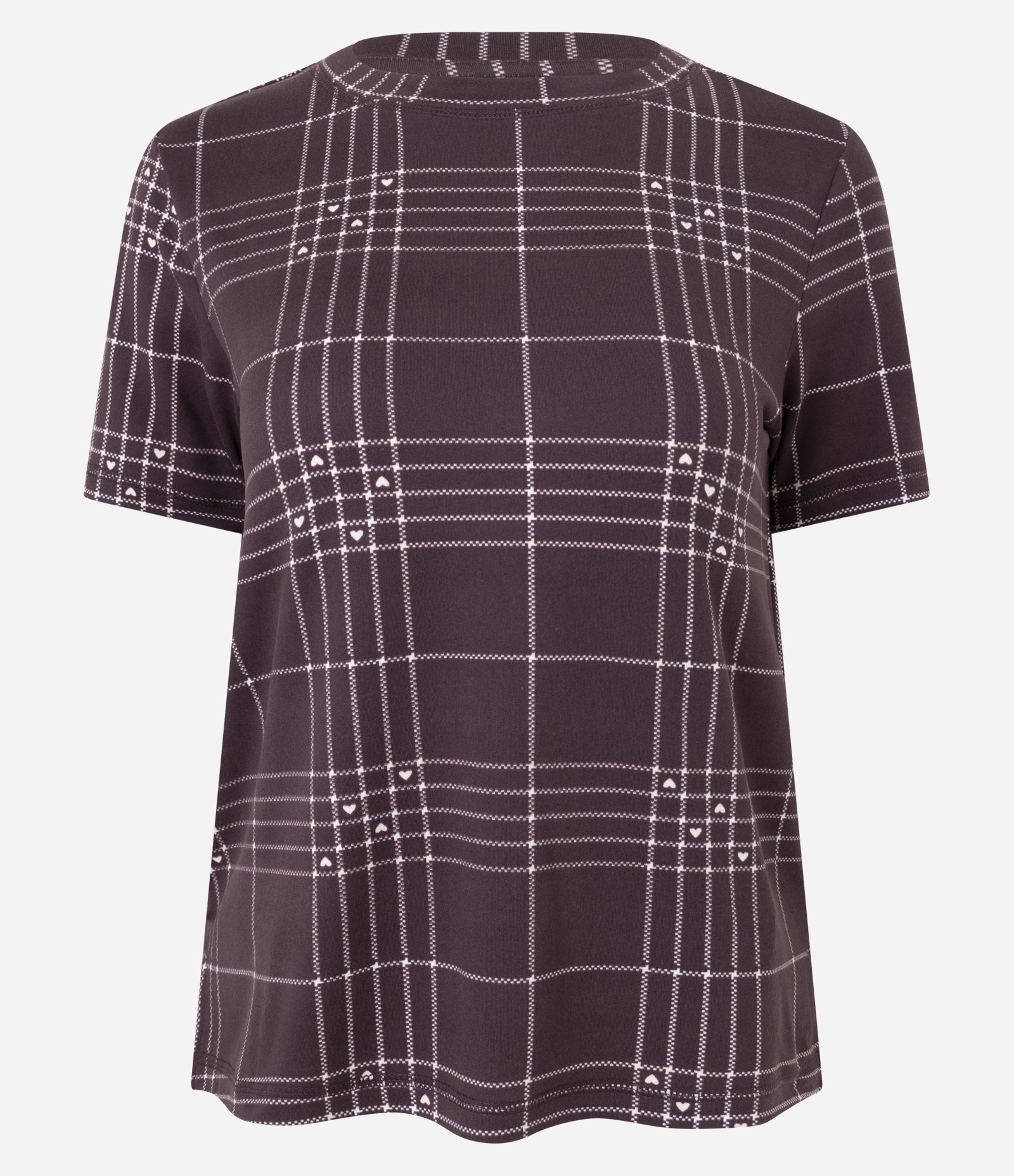 Blusa de Pijama em Peach Touch com Estampa Xadrez Marrom 4