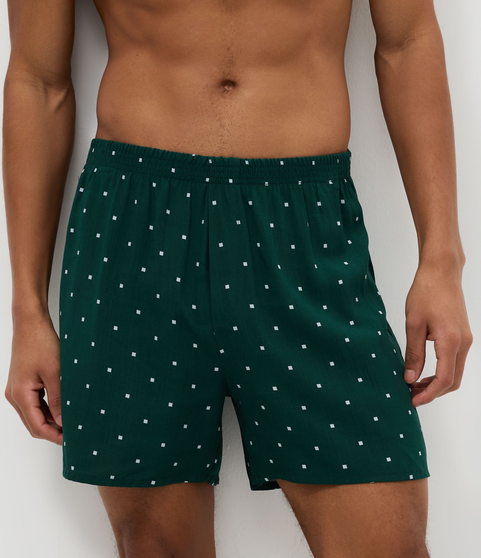 Cueca Samba-Canção Estampa Poá Geométrica Verde 2