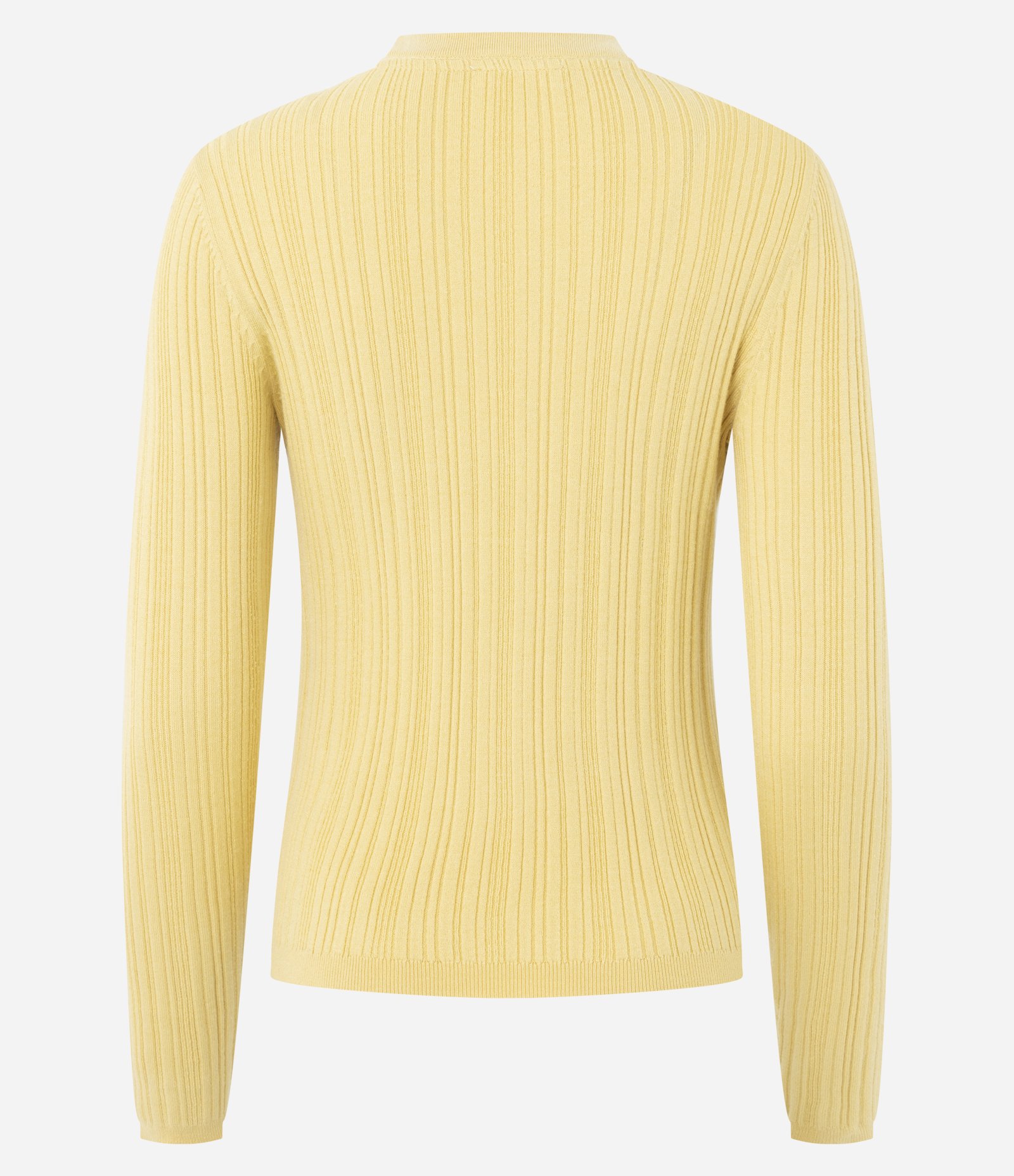 Cardigan Básico Ajustado em Tricô Canelado Amarelo 7