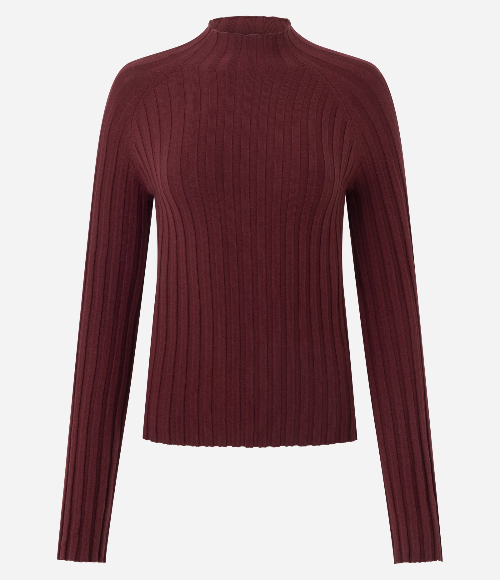 Blusa em Tricô com Gola Alta e Manga Longa Bordô 1