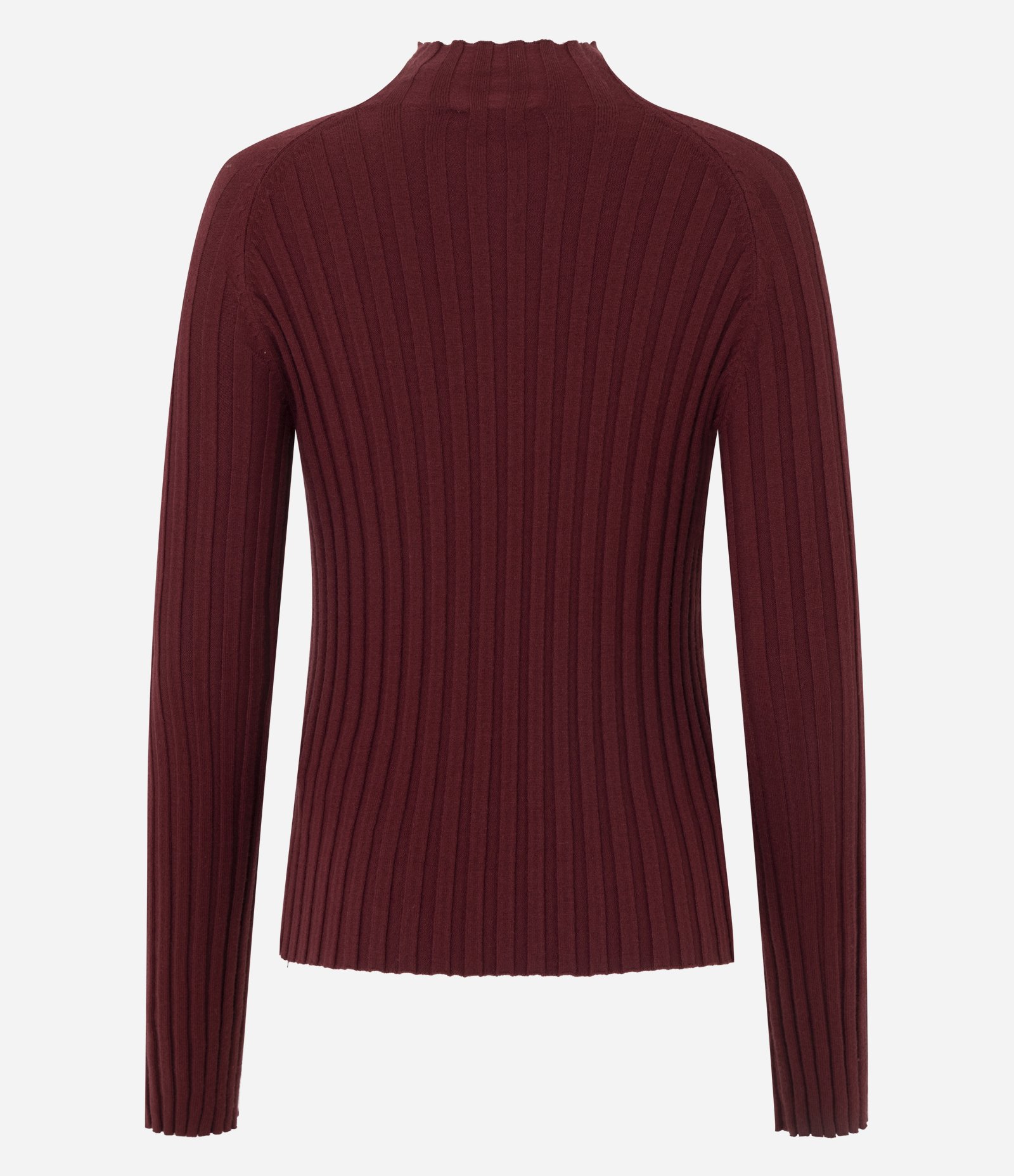 Blusa em Tricô com Gola Alta e Manga Longa Bordô 3