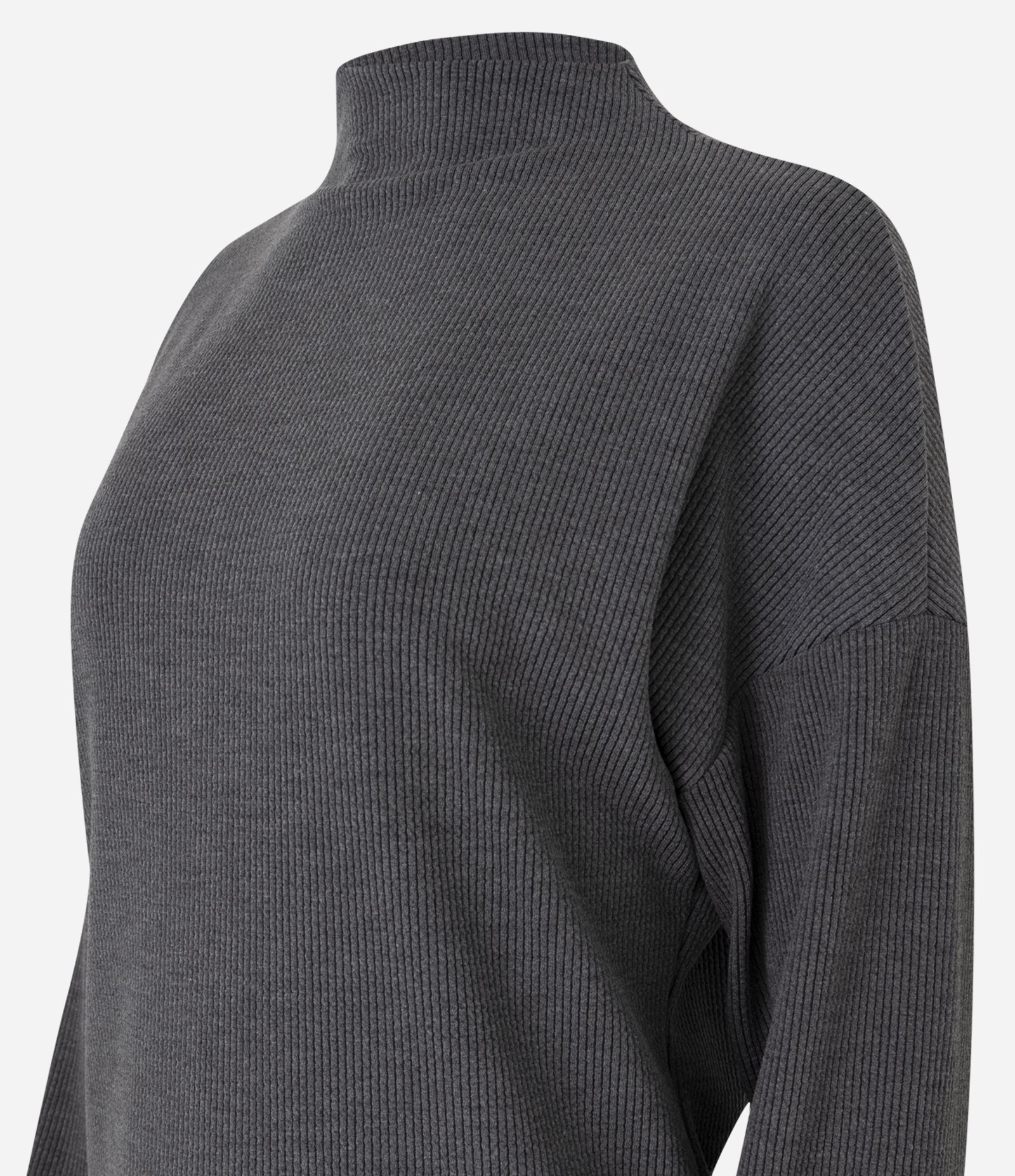 Blusa em Anarruga com Manga Longa Cinza 6