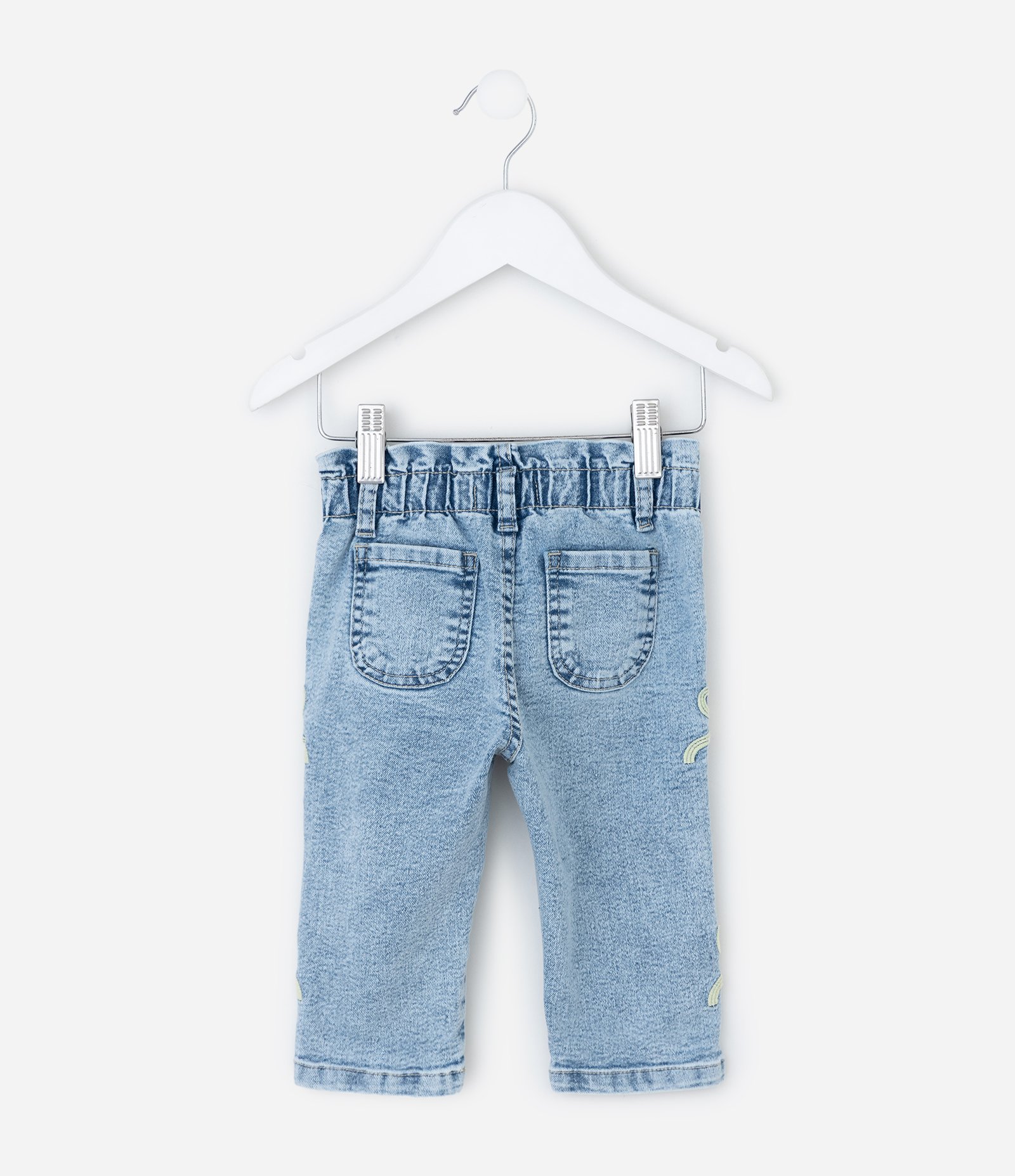 Calça Infantil em Jeans com Laços Laterais – Tam 0 a 18 Meses Azul Claro 2
