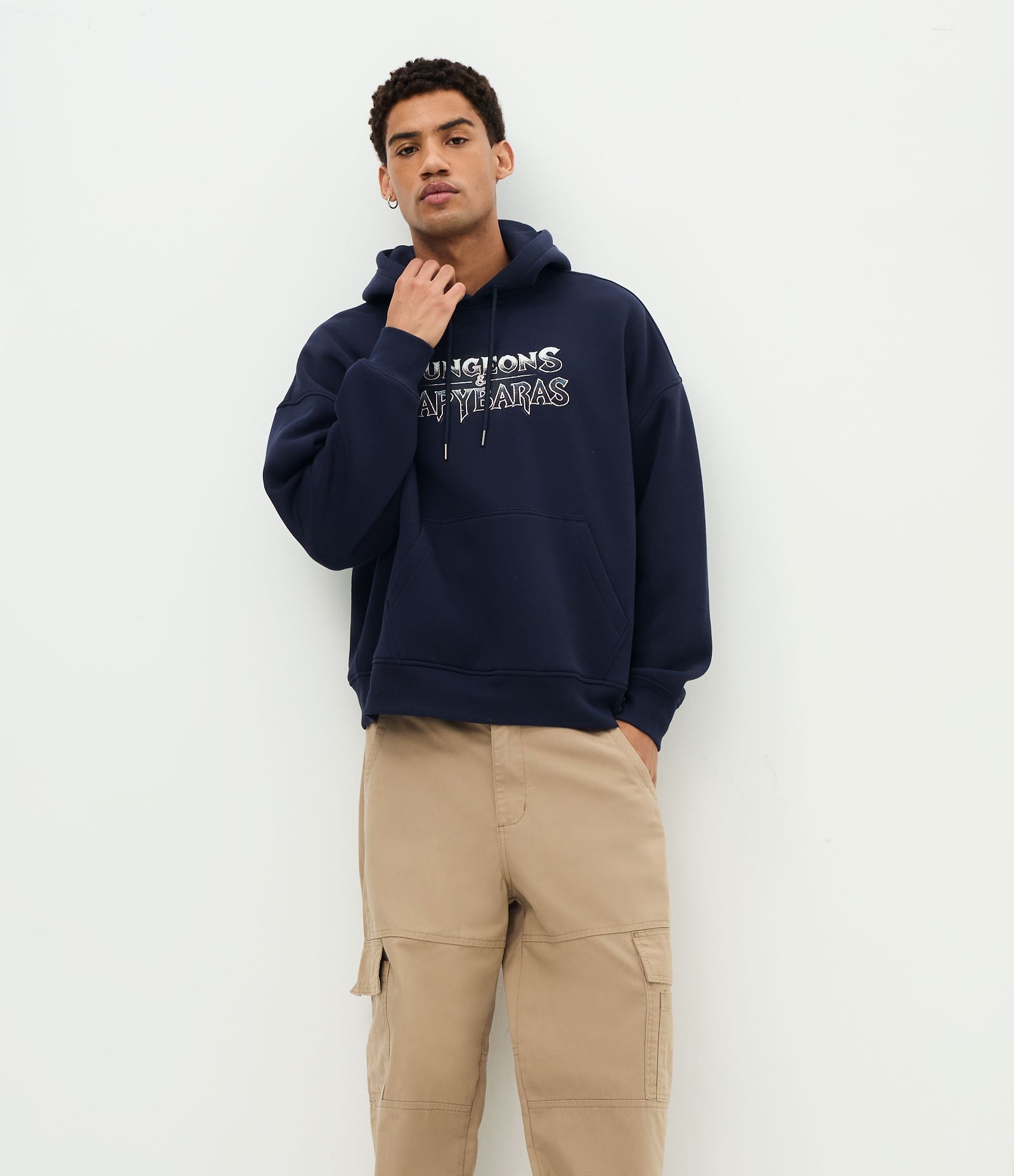 Calça Baggy Relaxed em Sarja Lisa Bege 4