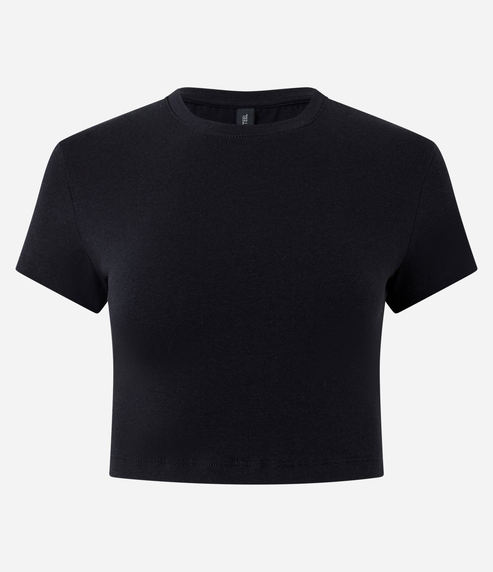 Blusa Cropped Manga Curta em Cotton Preto 4