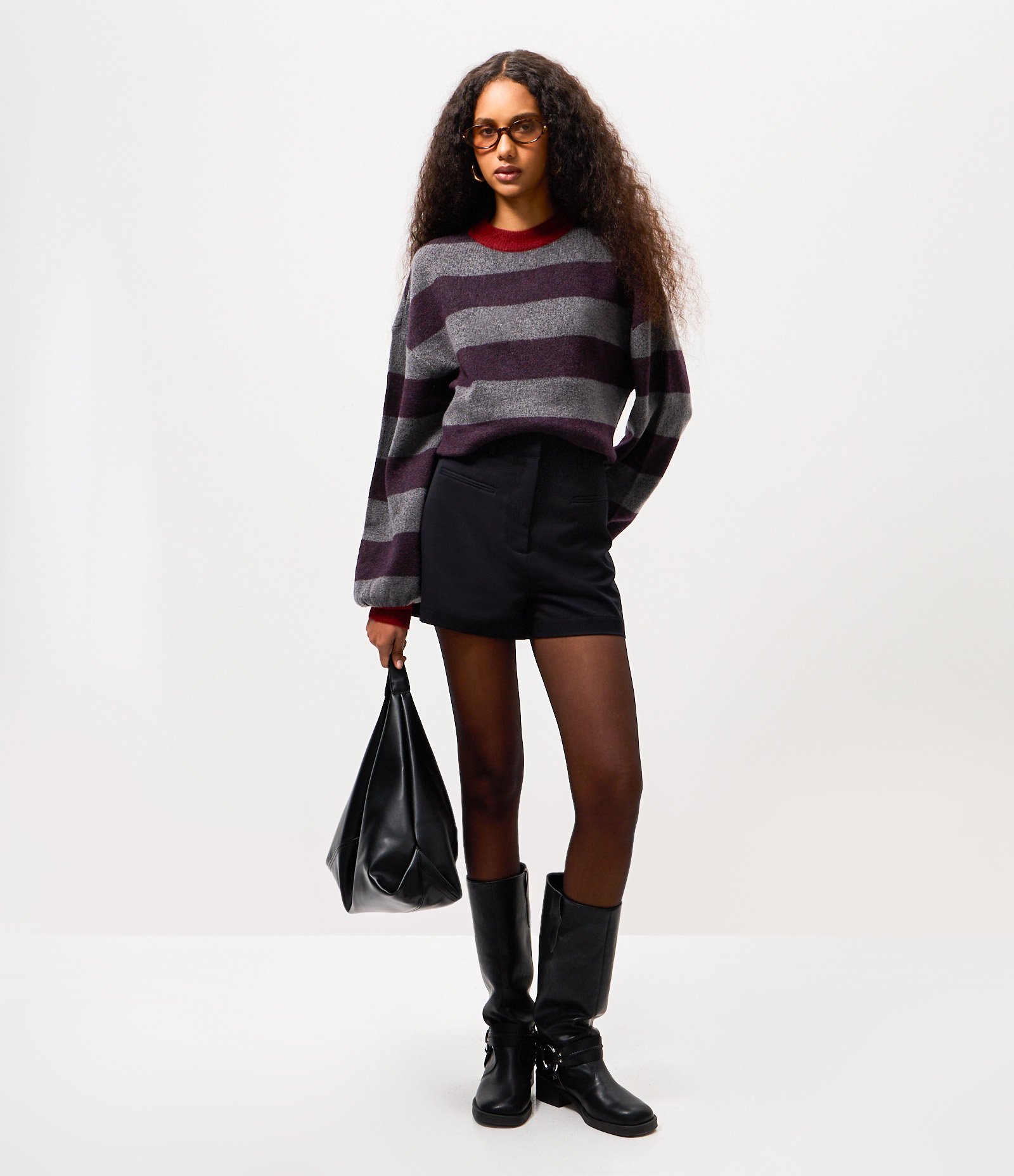 Short em Poliviscose Alfaiatado Preto 1