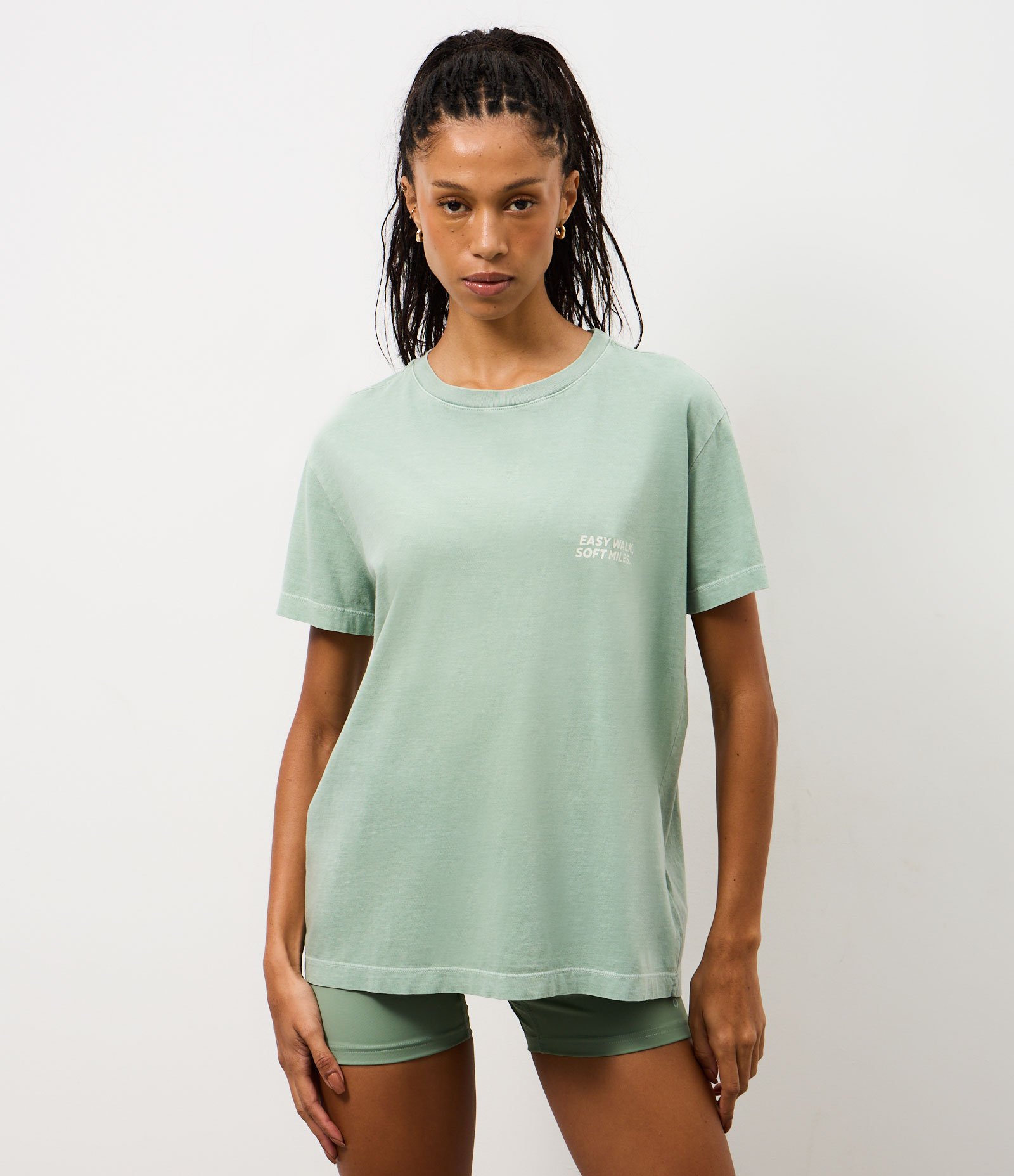 Camiseta Oversized Esportiva em Algodão com Lettering Verde 1
