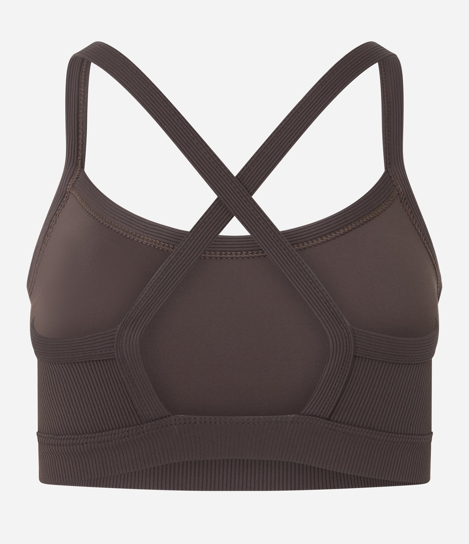 Top Esportivo Canelado com Alça Cruzada Marrom 7