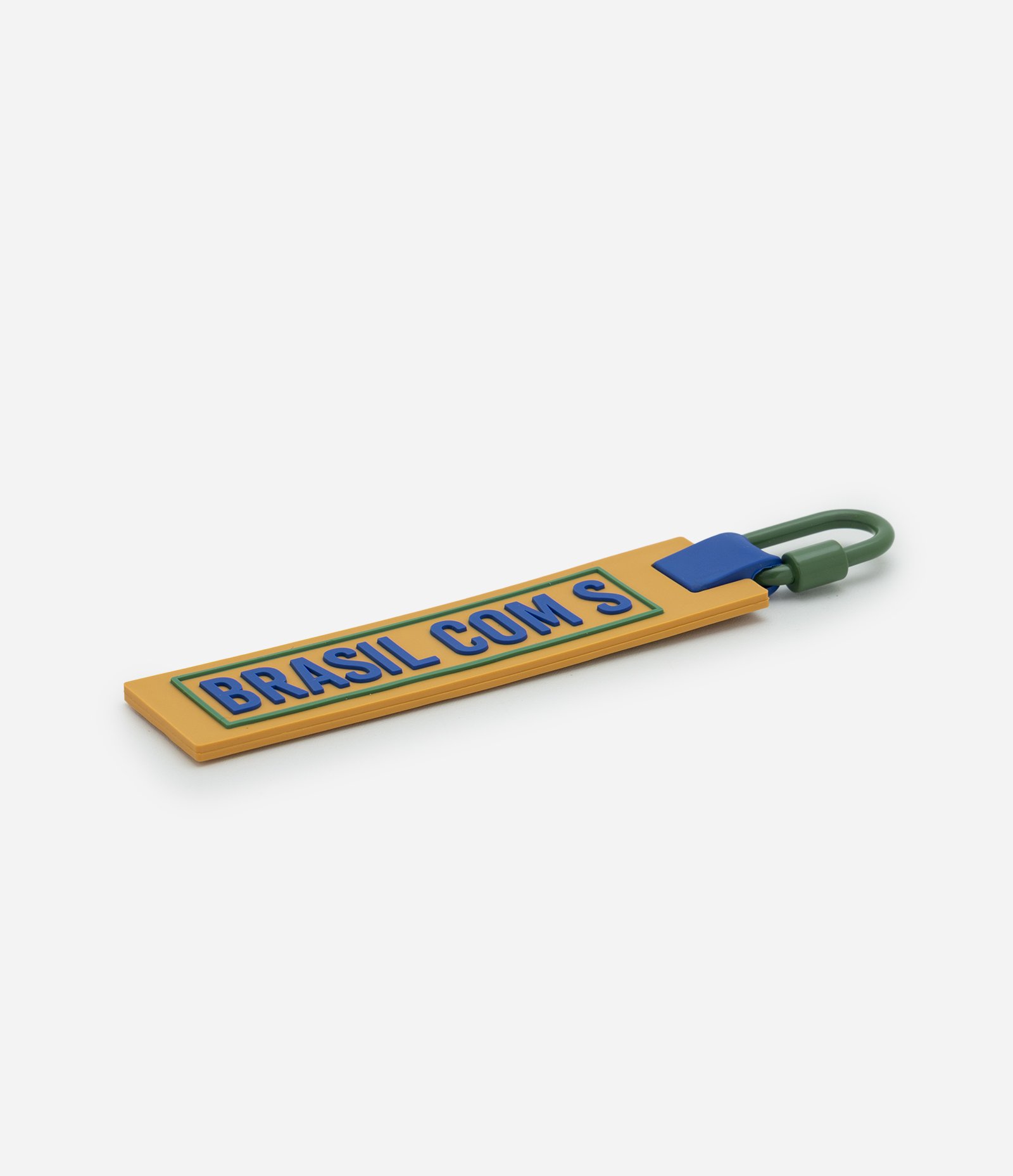 Chaveiro em Silicone Estampa Brasil com S Amarelo 2