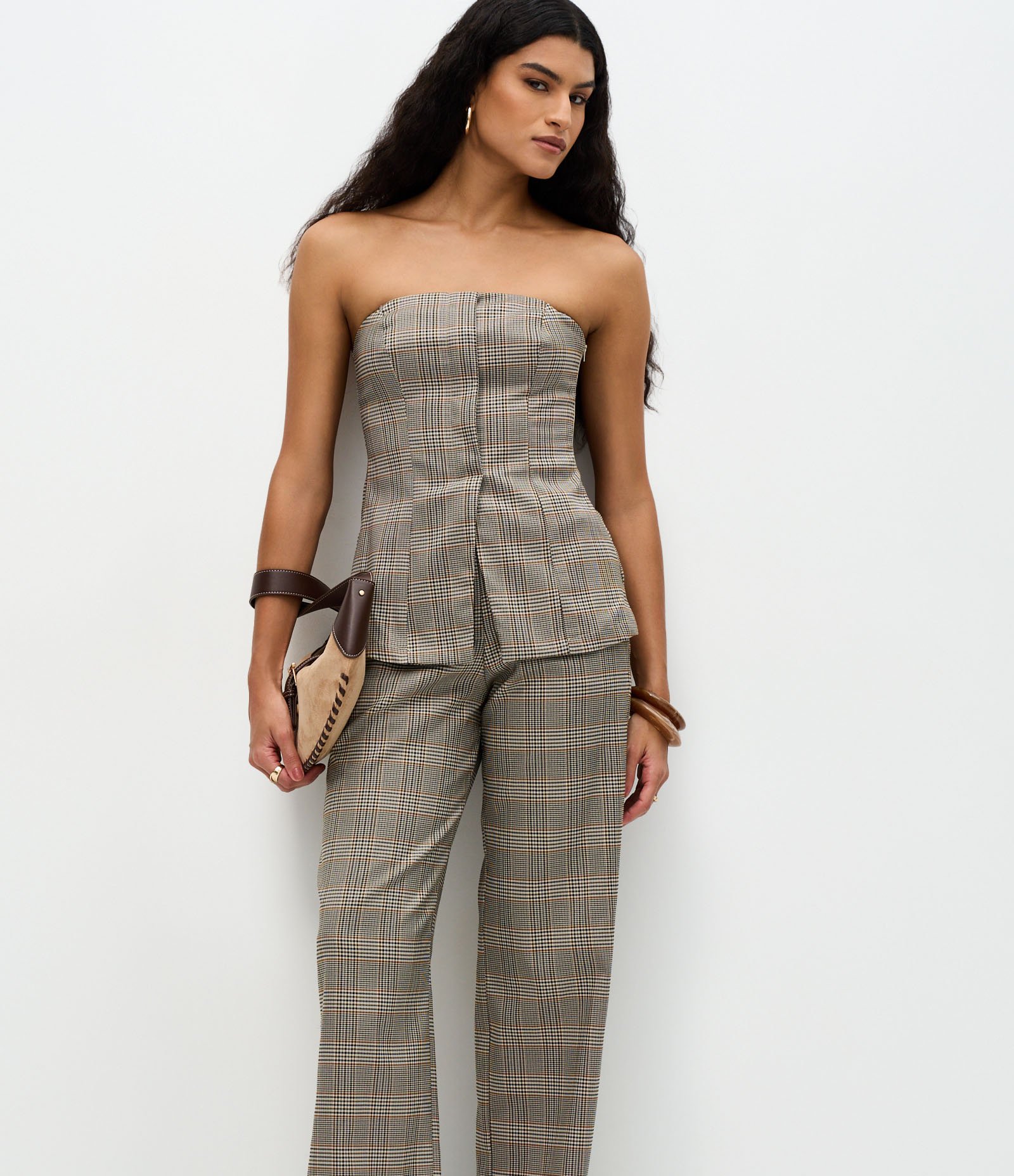 Calça Alfaiatada com Estampa Xadrez Multicores 2