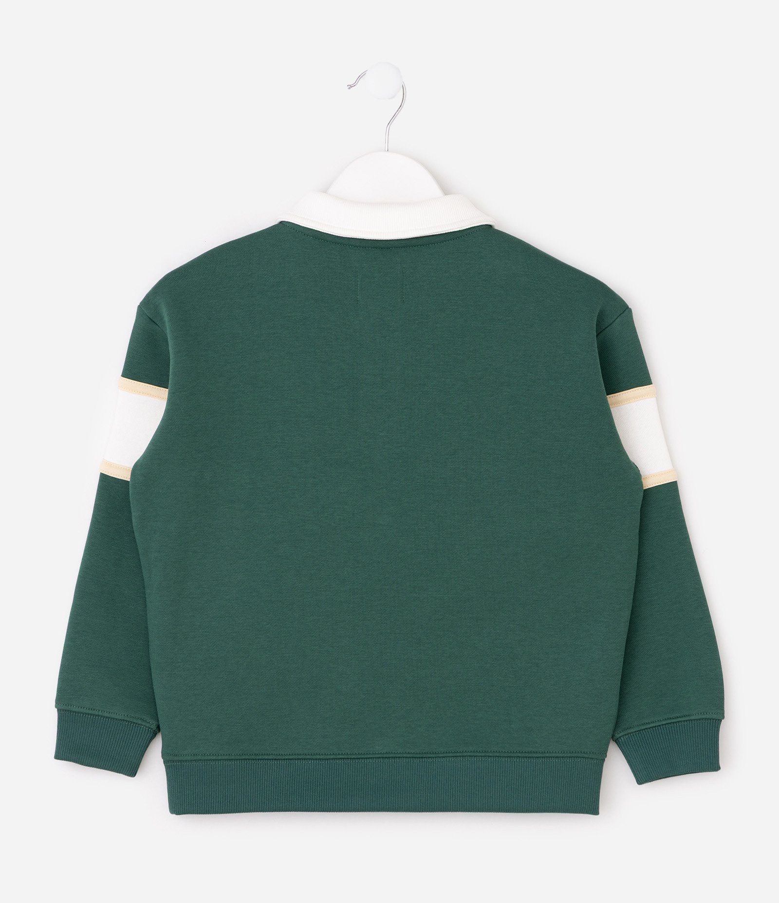 Casaco Infantil com Gola Polo e Recortes Contrastantes – Tam 1 a 6 Anos Verde 2