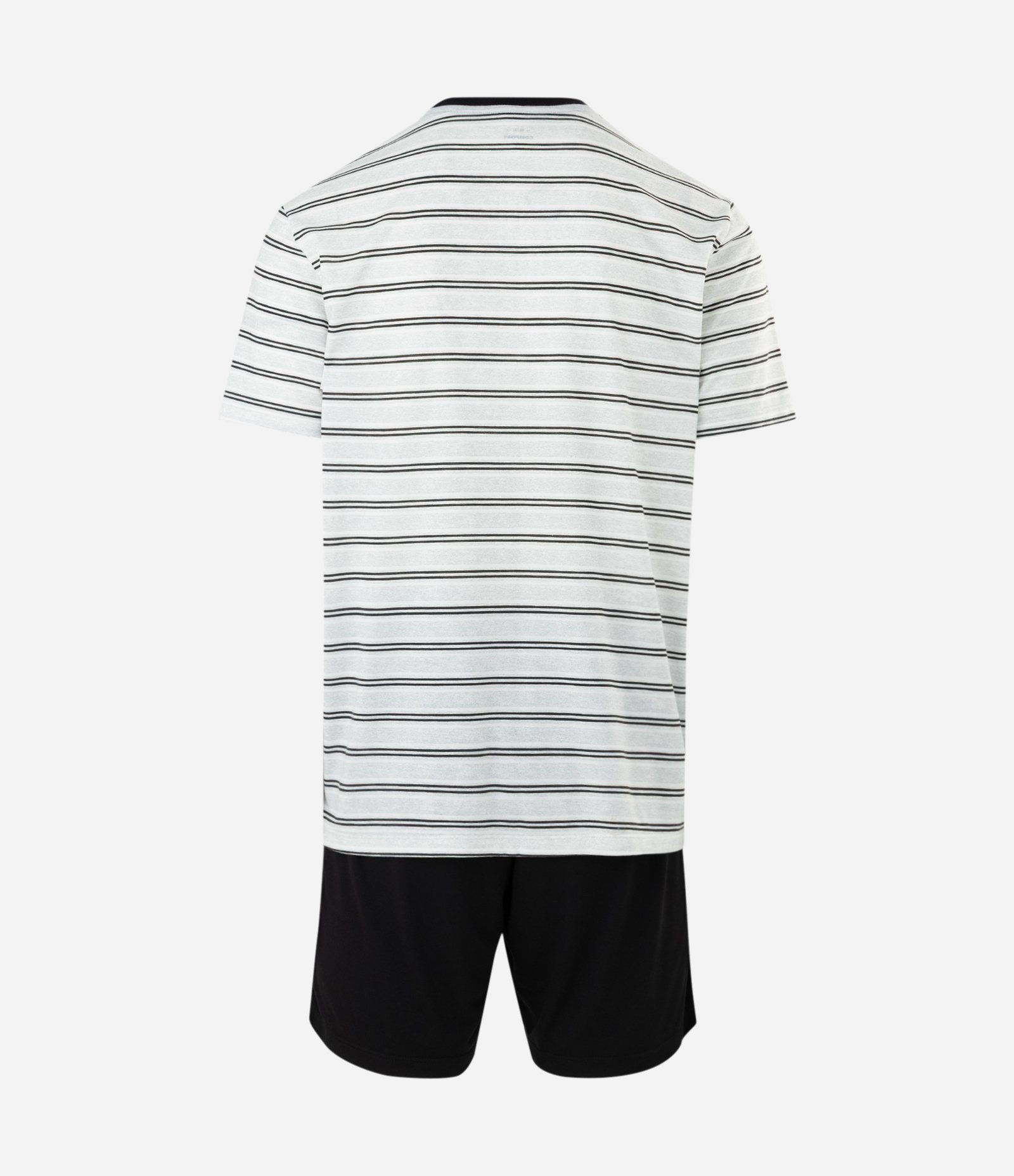 Pijama Curto Blusa Listrada e Short Cinza 2