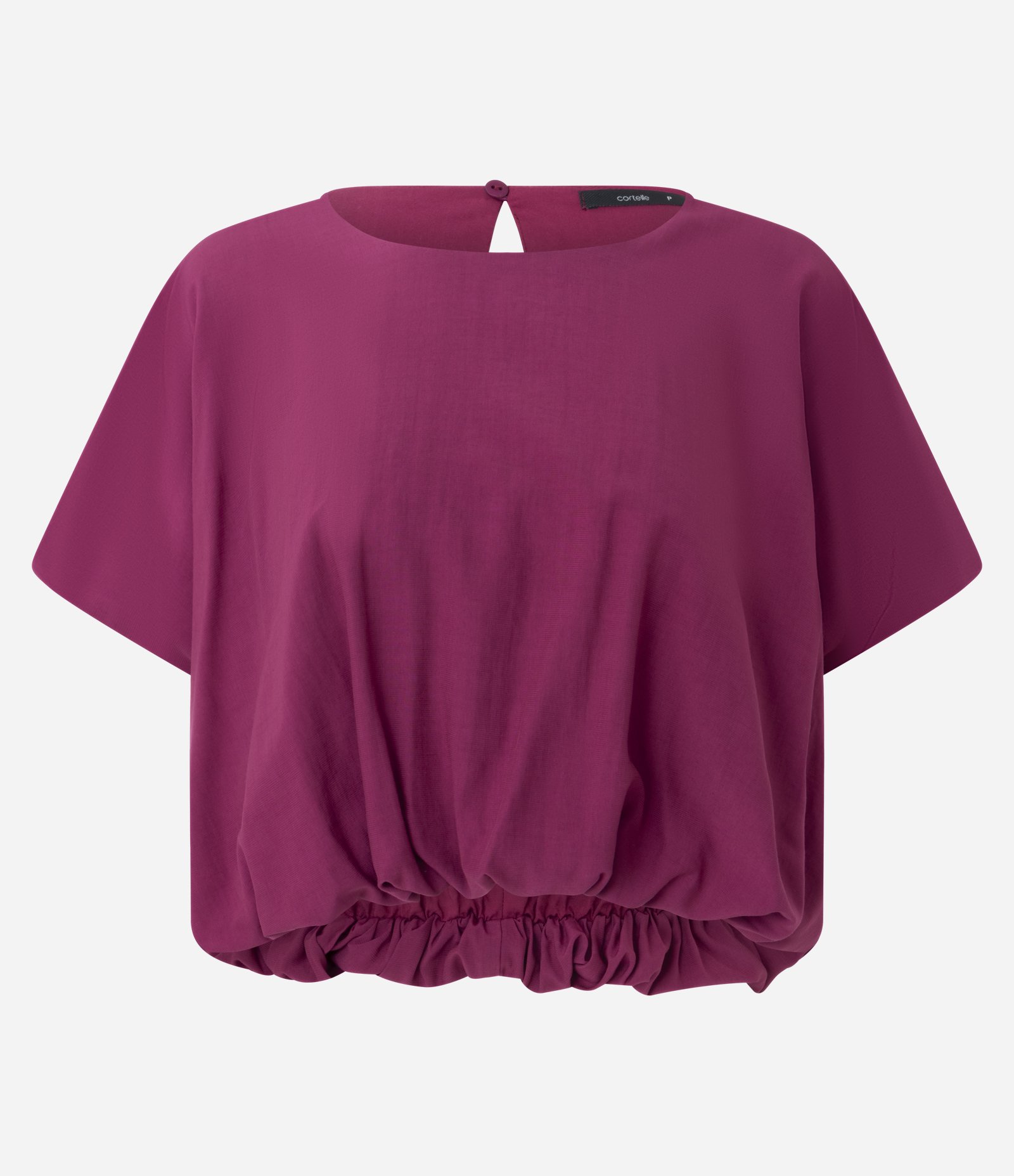 Blusa em Viscose com Efeito Balonê e Mangas Curtas Vermelho 5