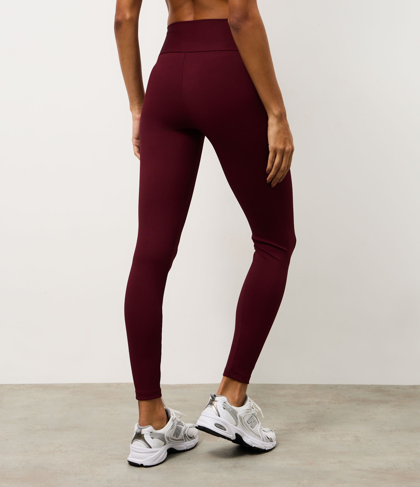 Calça Legging Canelada em Microfibra Vermelho Escuro 4