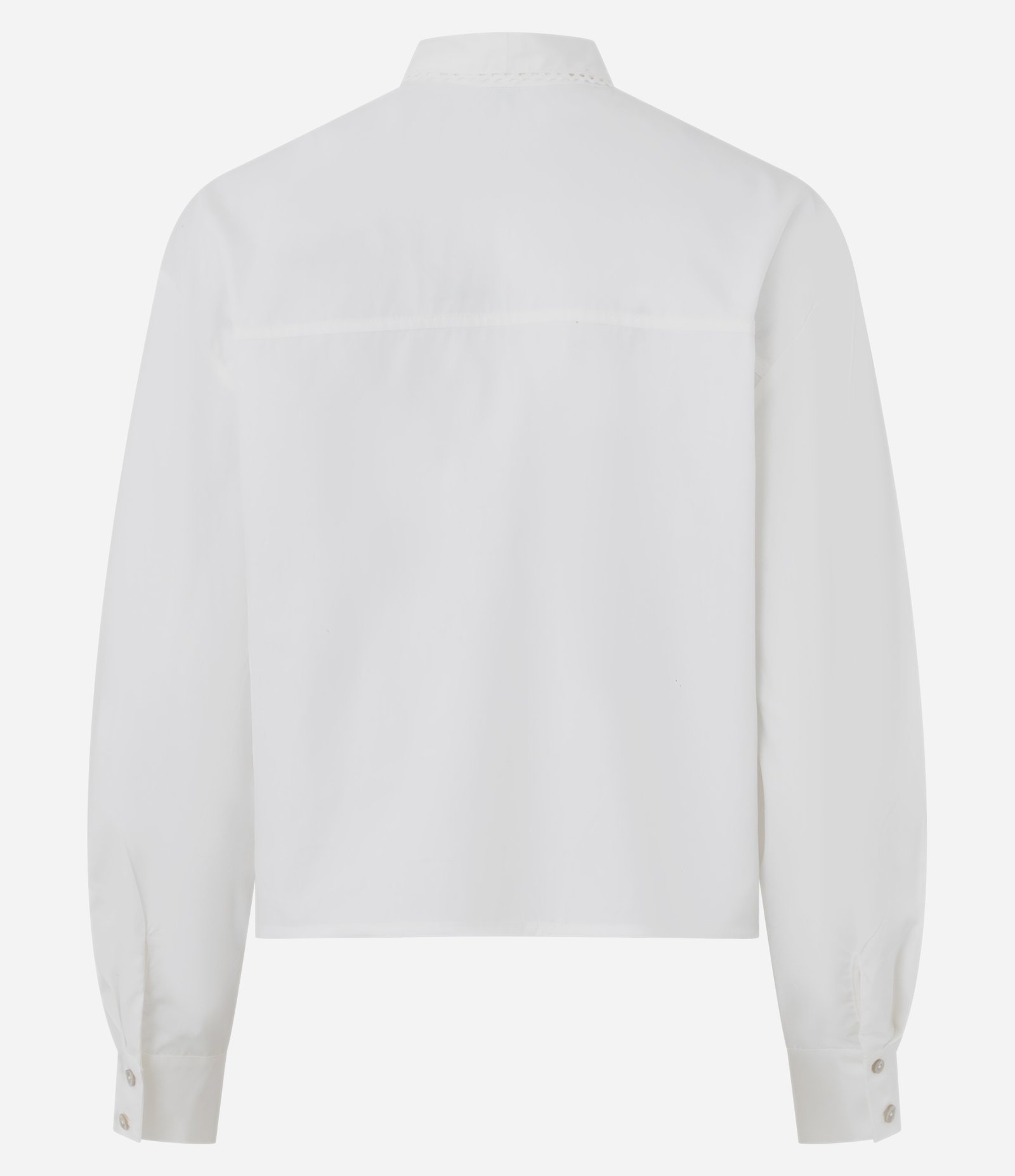 Camisa em Algodão com Amarração na Gola Branco 3