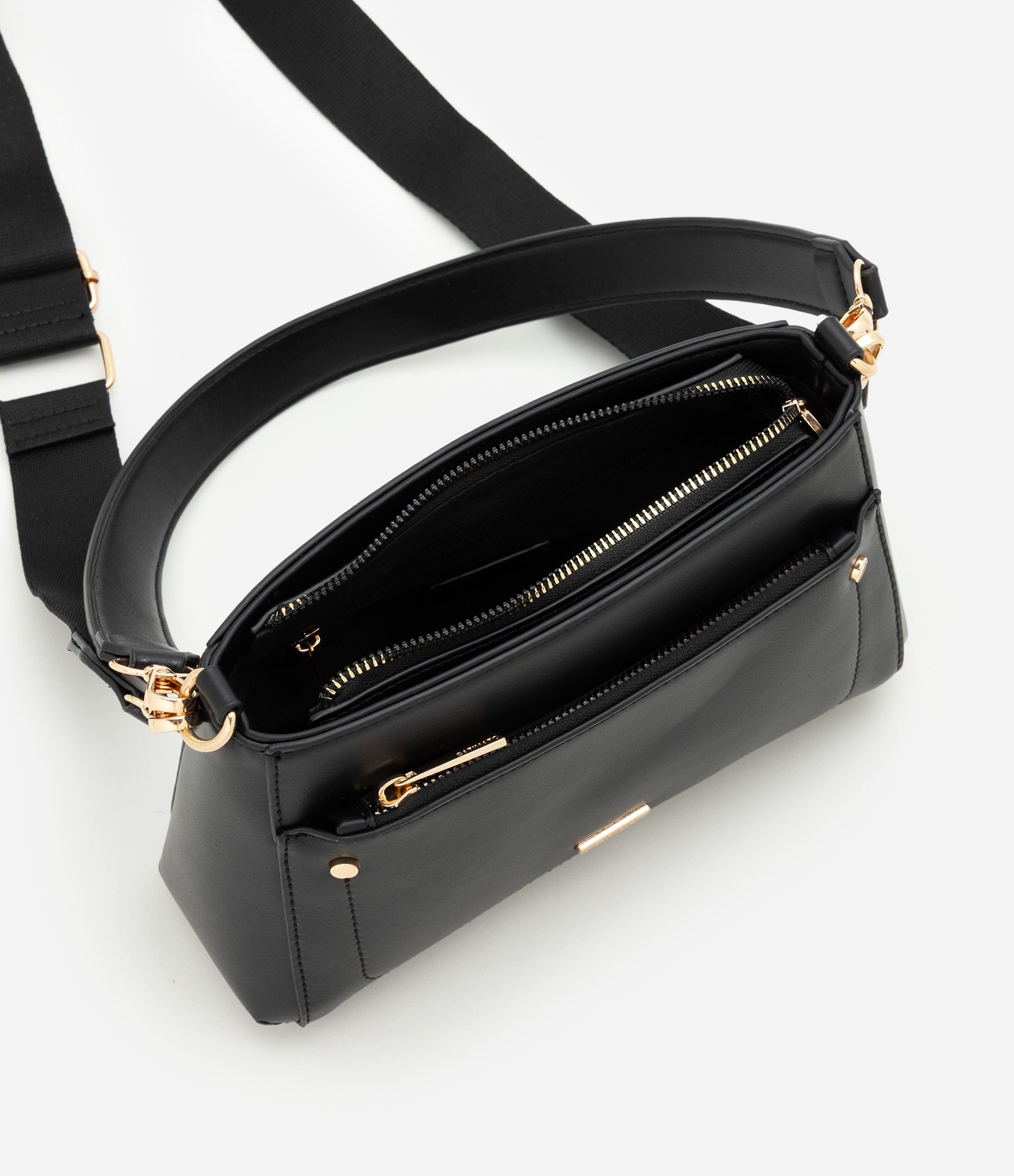 Bolsa Média Transversal com Alça Removível e Ajustável Preto 5