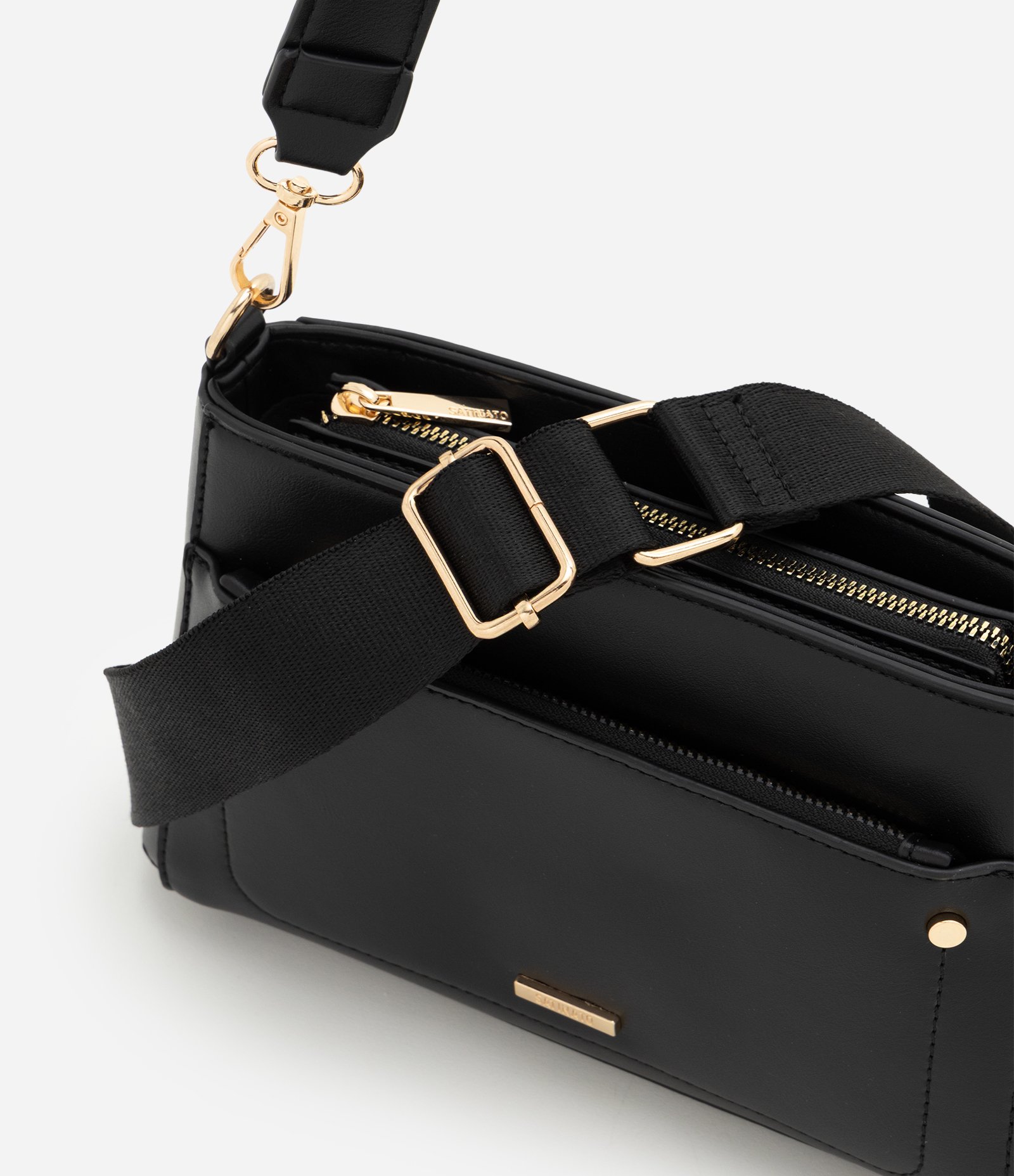 Bolsa Média Transversal com Alça Removível e Ajustável Preto 6