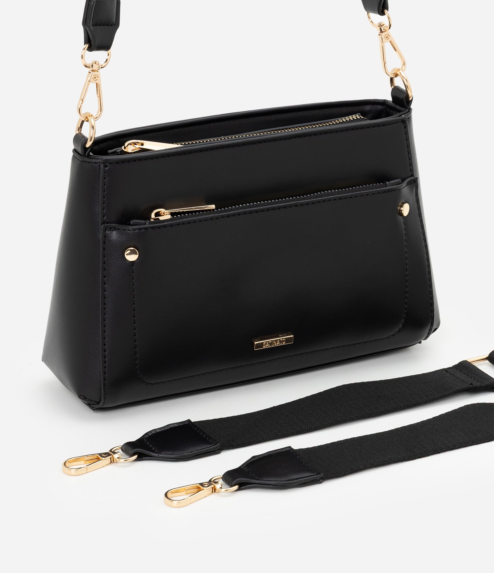 Bolsa Média Transversal com Alça Removível e Ajustável Preto 7