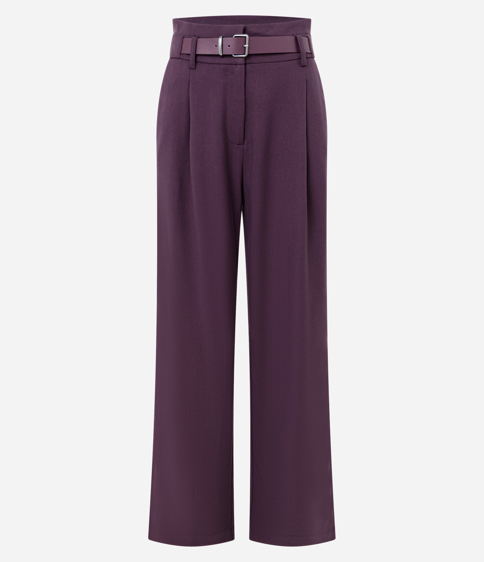 Calça Reta em Alfaiataria com Meio Cinto Roxo 5
