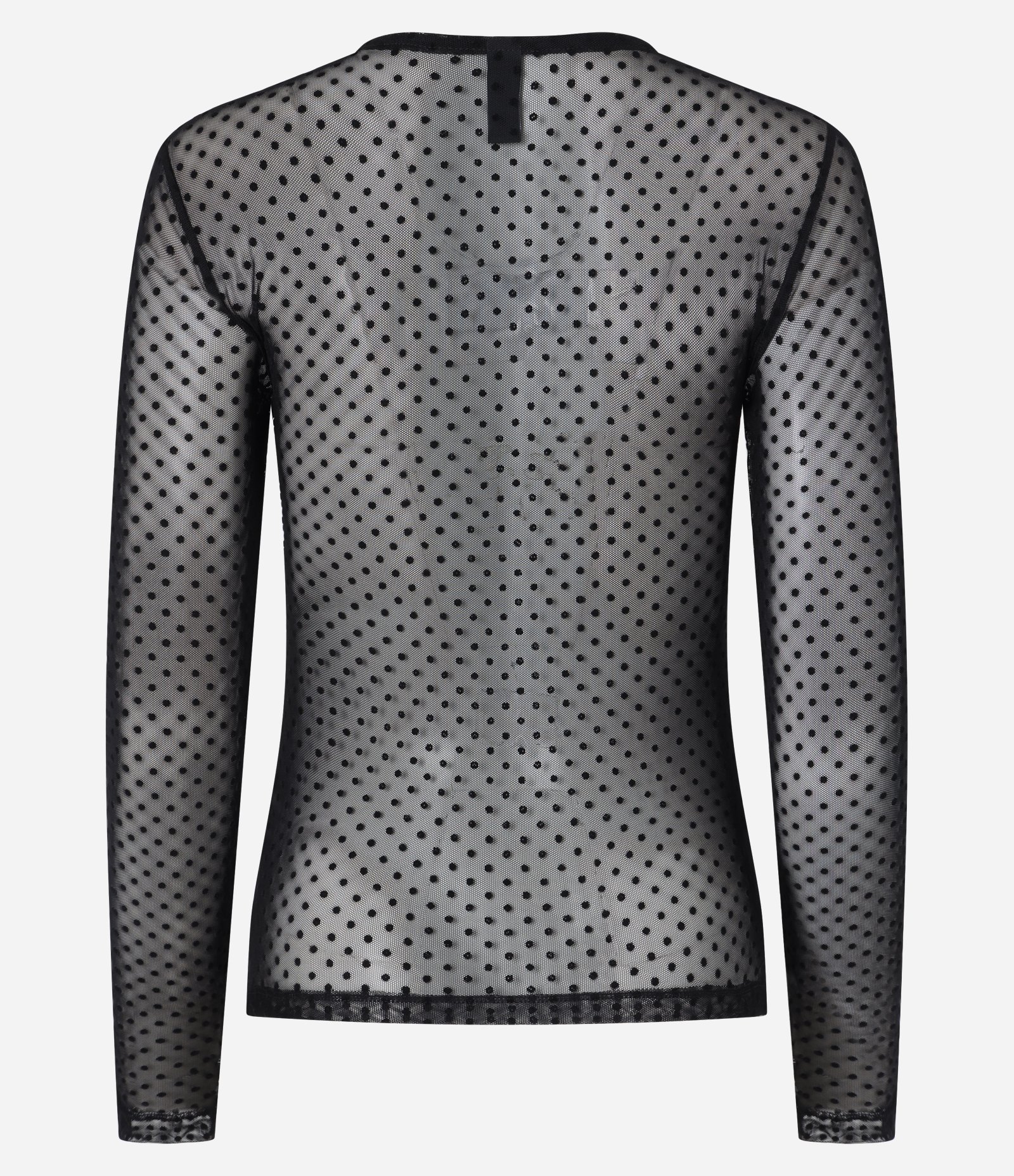 Blusa Segunda Pele em Tule Flocado Preto 7