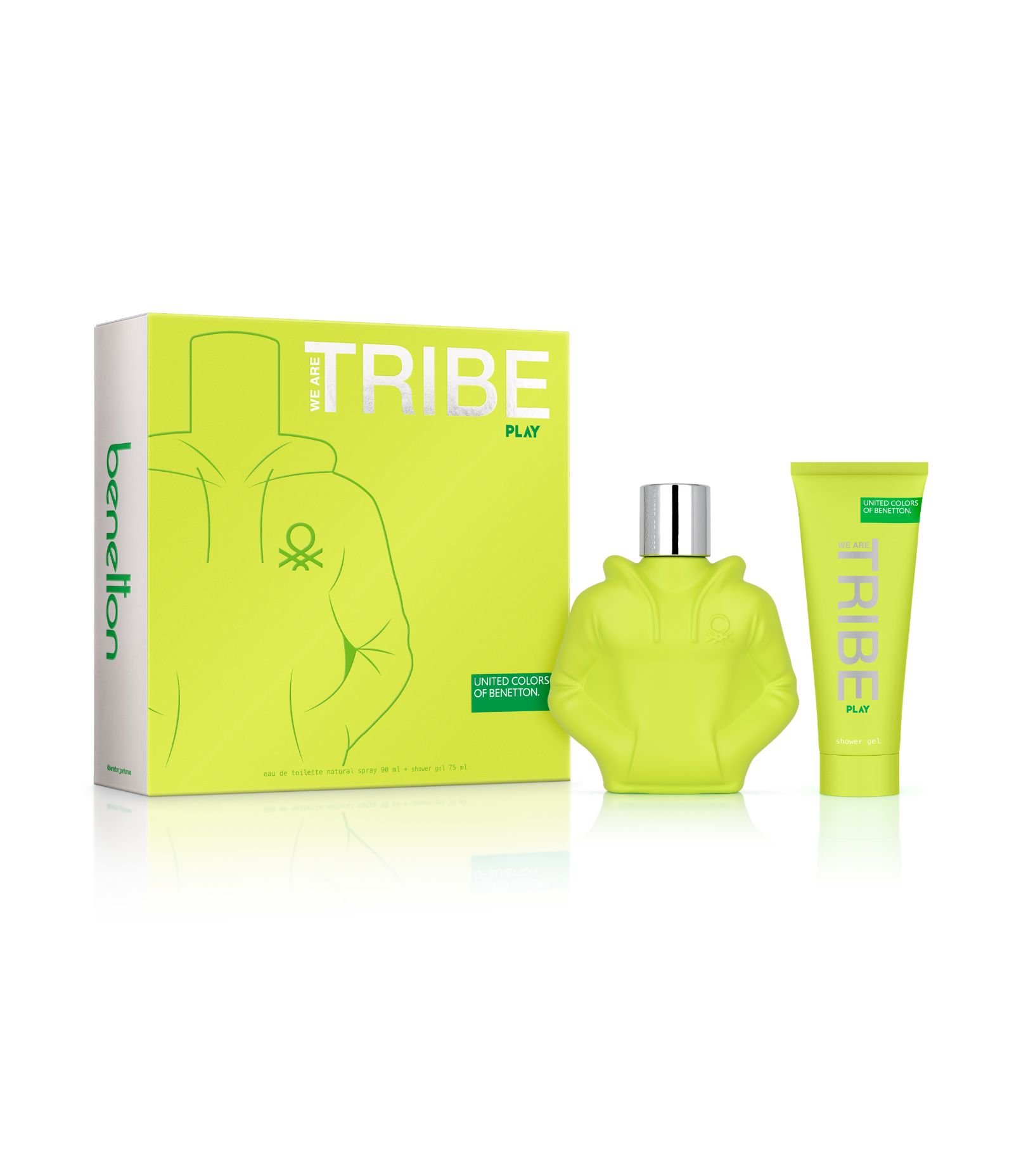 Kit Benetton Tribe Play EDT 90ml + Gel de Banho 75ml KIT 1