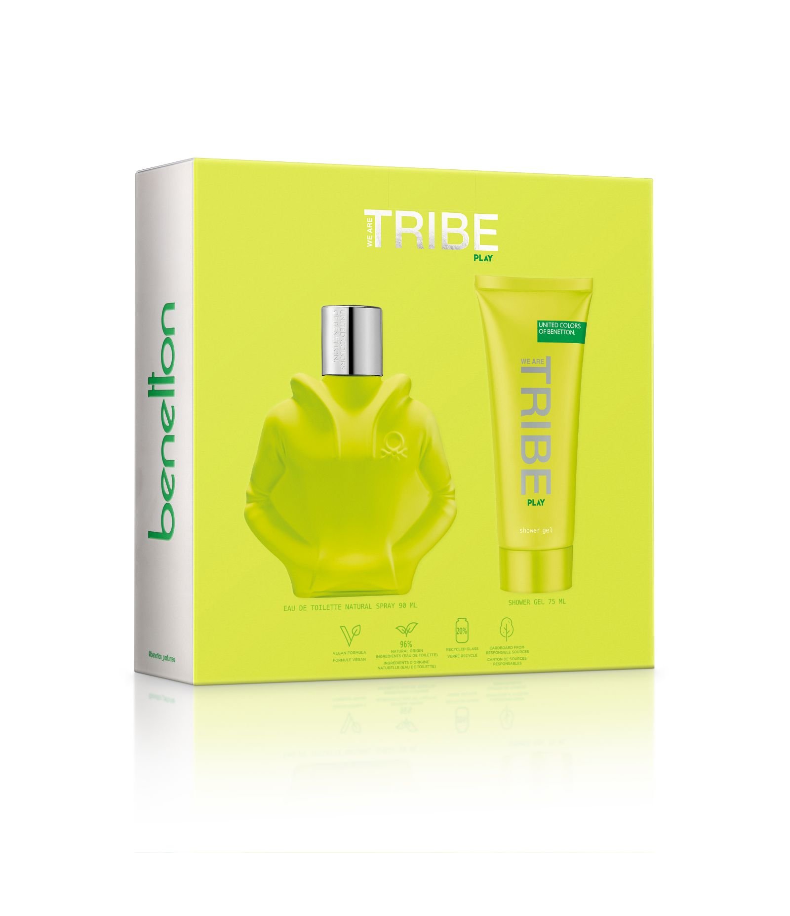 Kit Benetton Tribe Play EDT 90ml + Gel de Banho 75ml KIT 3