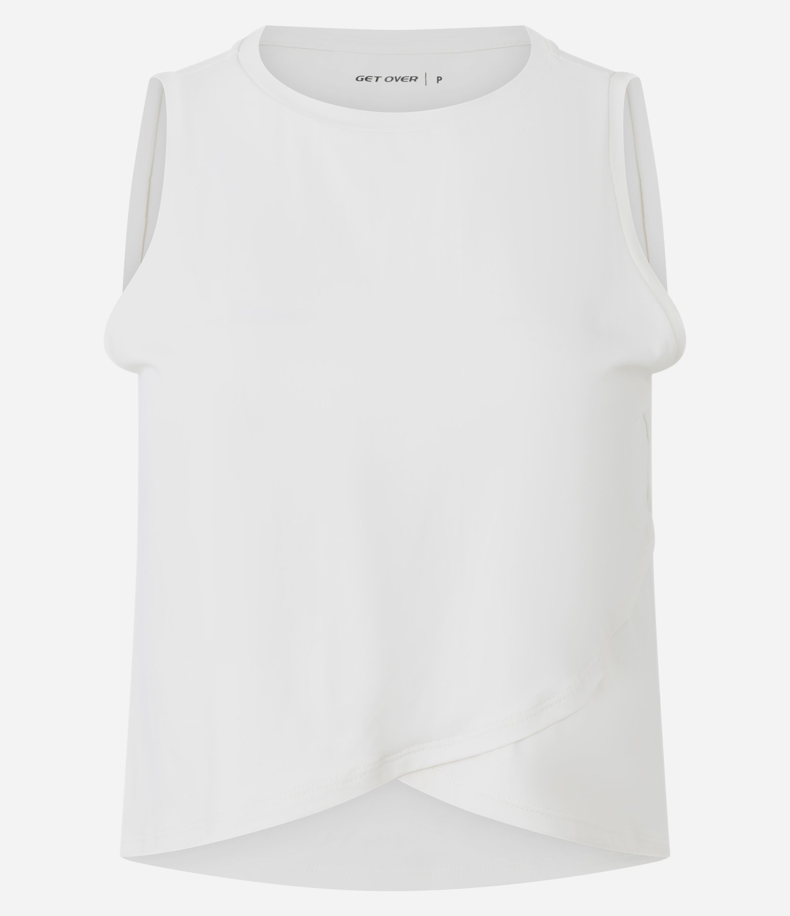 Regata Cropped Esportiva em Microfibra com Barra Transpassada Branco 8