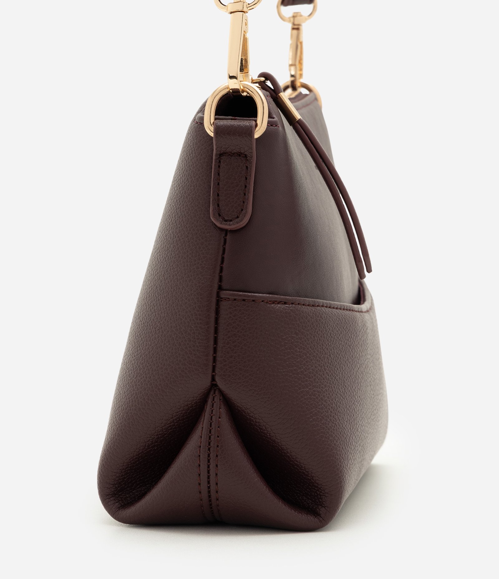 Bolsa Pequena em PU com Alça Longa Removível Vinho 2