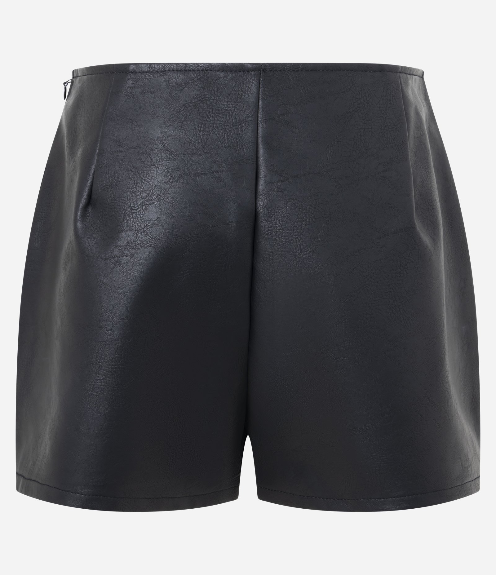 Short Saia em PU com Fenda Lateral Preto 6