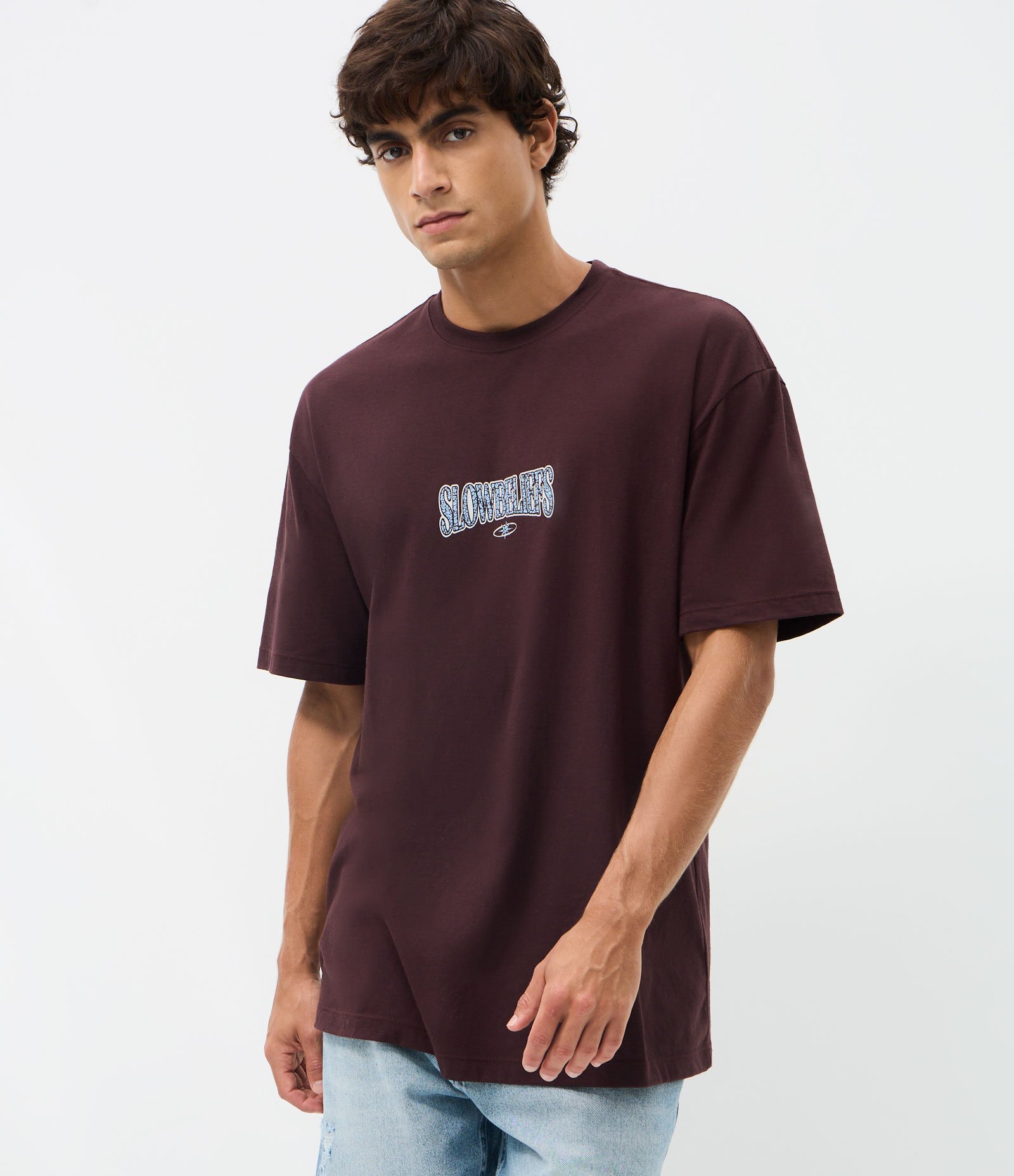 Camiseta Relaxed em Algodão com Lettering Marrom 2